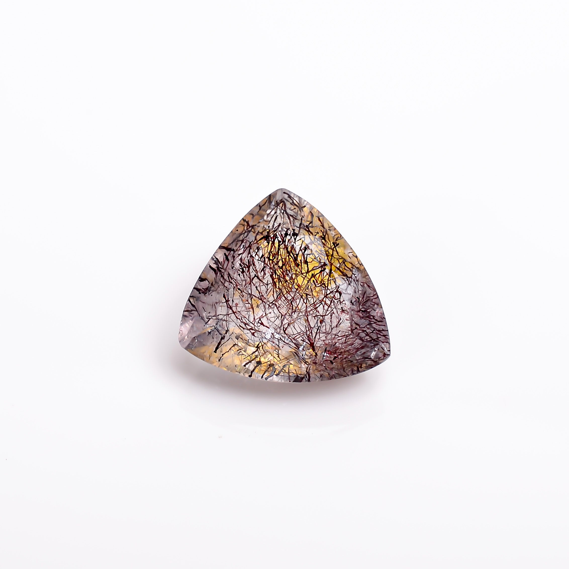 elestial hematite quartz trillion shape cut stone loose gemstone