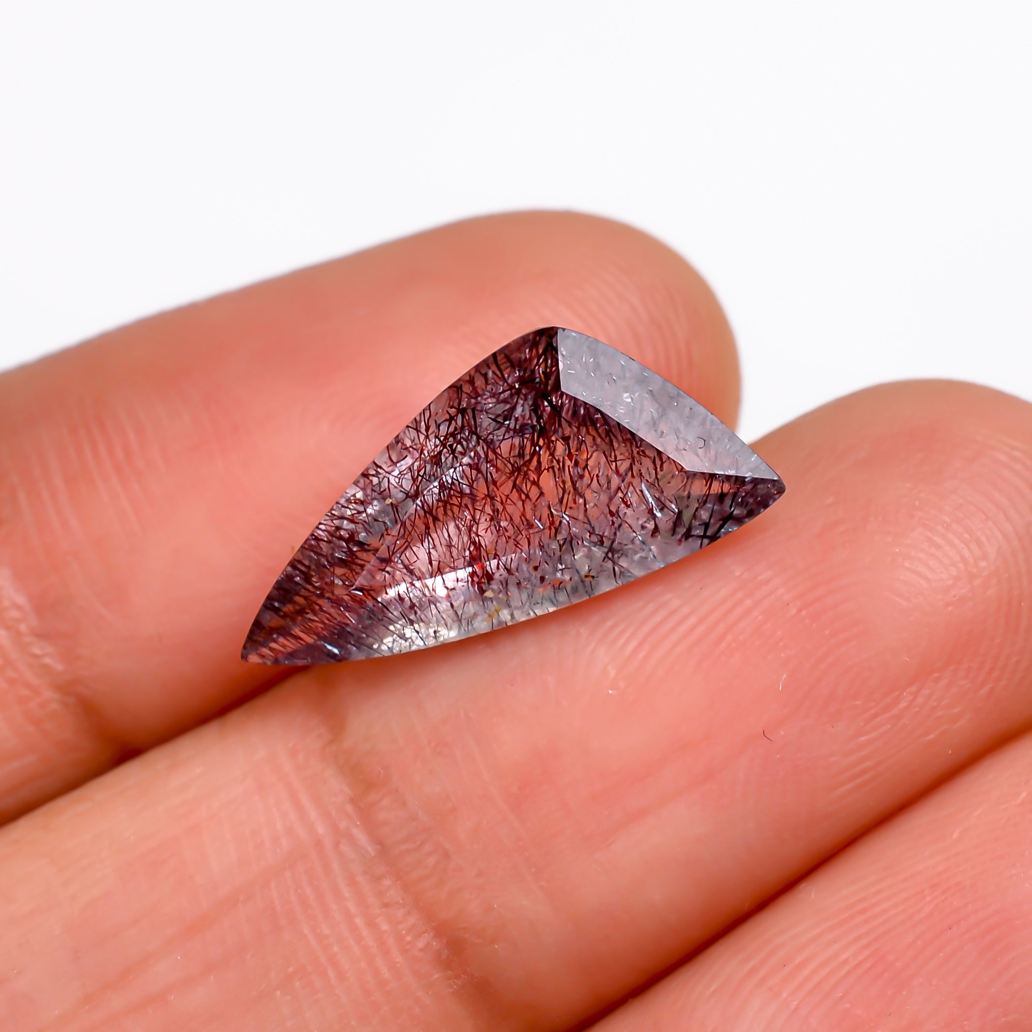 elestial hematite quartz fancy shape cut stone loose gemstone