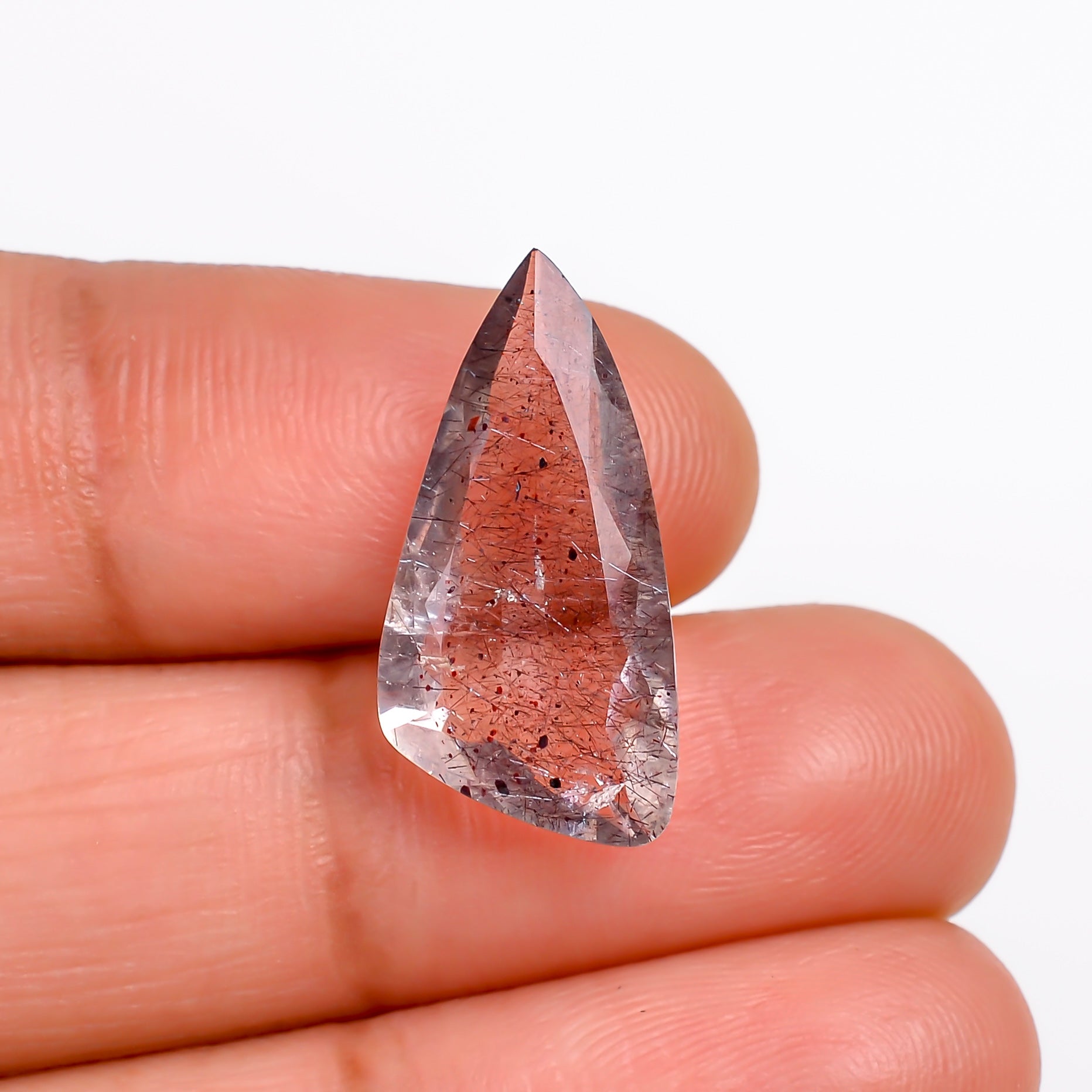 elestial hematite quartz fancy shape cut stone loose gemstone