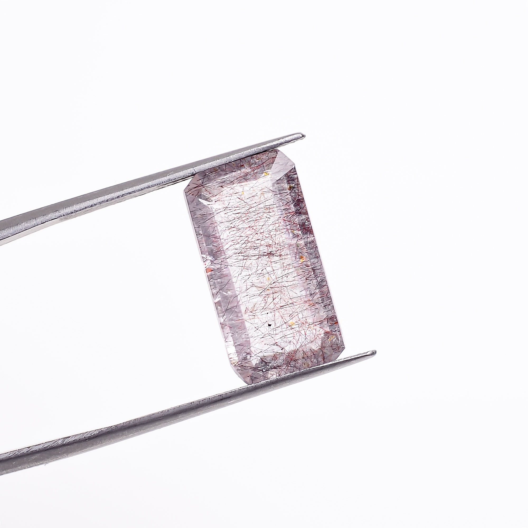 elestial hematite quartz radiant shape cut stone loose gemstone