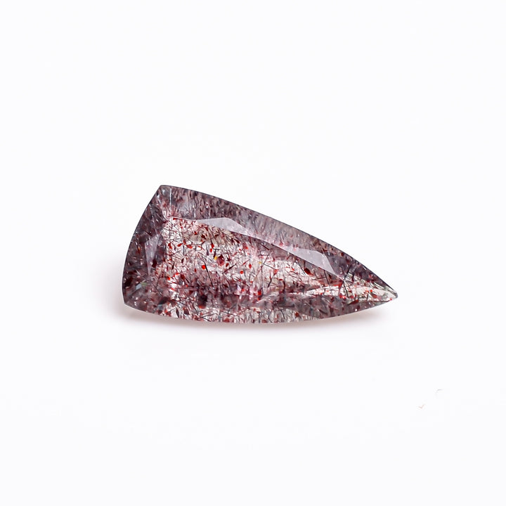 elestial hematite quartz triangle shape cut stone loose gemstone