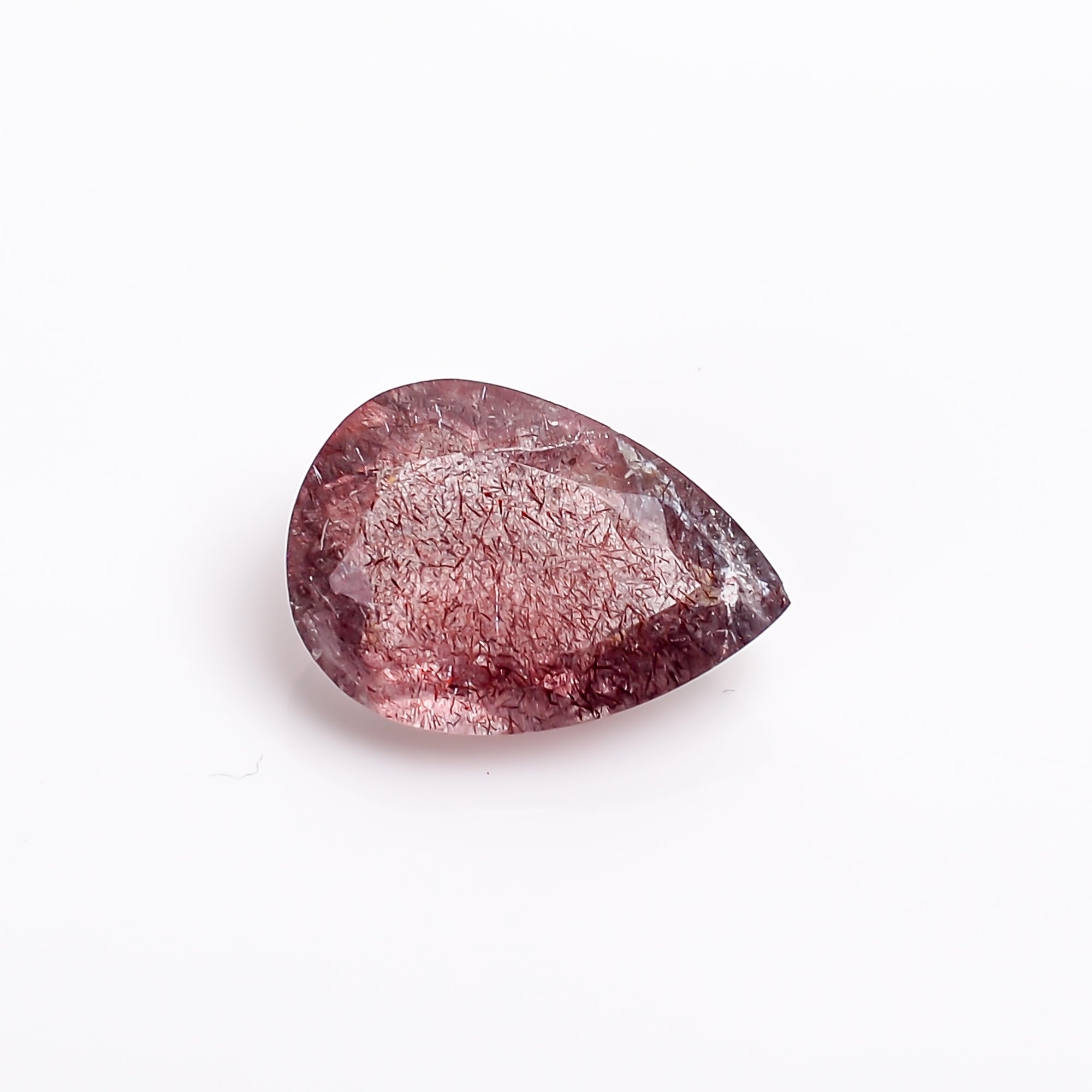 elestial hematite quartz pear shape cut stone loose gemstone