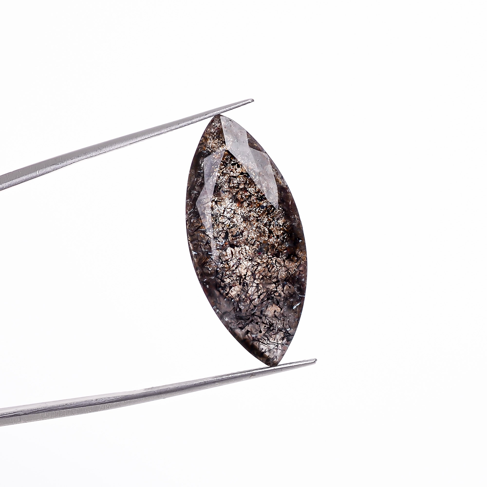 elestial hematite quartz marquise shape cut stone loose gemstone