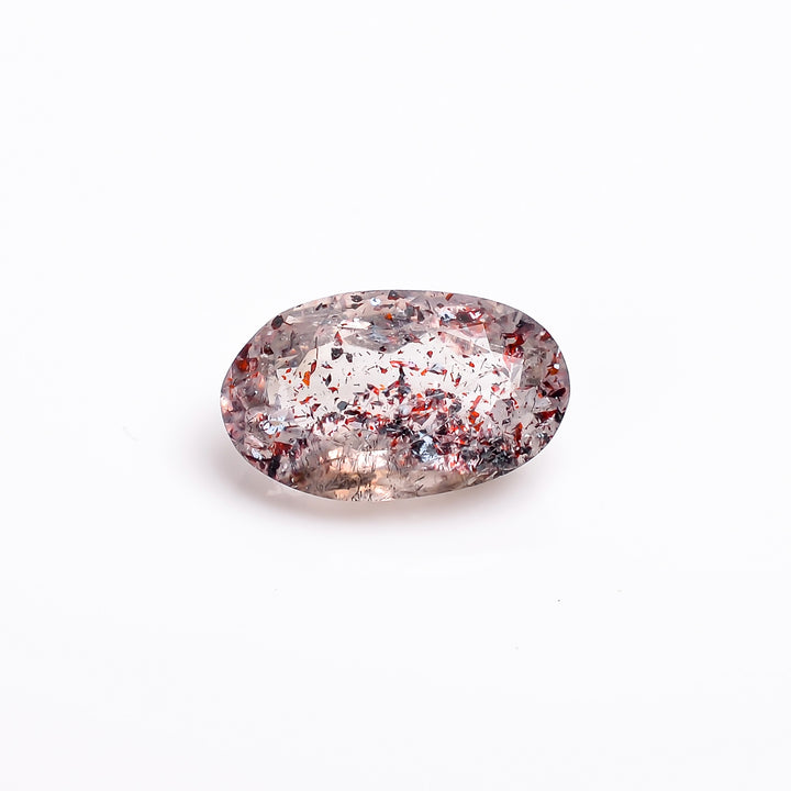 elestial hematite quartz oval shape cut stone loose gemstone