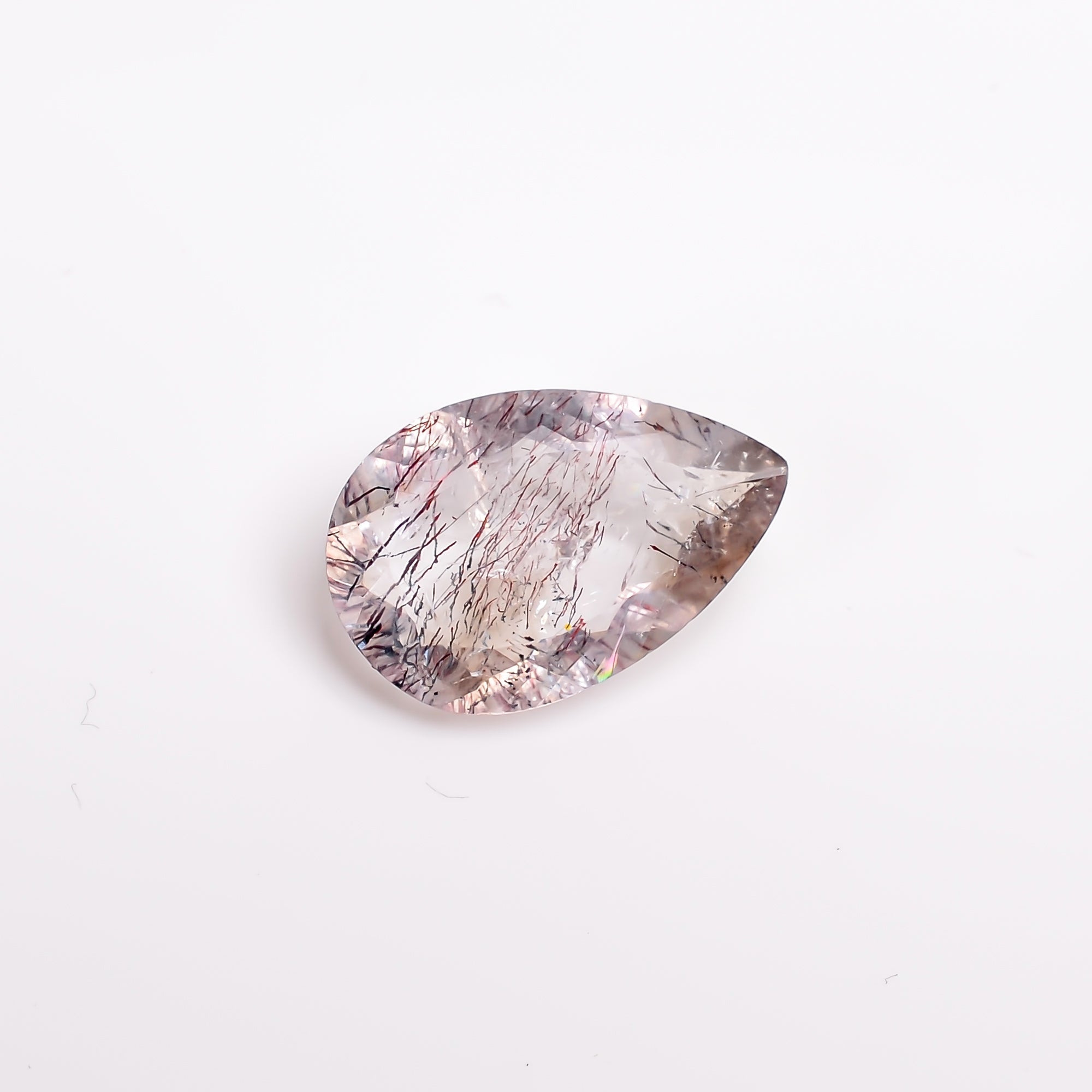 elestial hematite quartz triangle shape cut stone loose gemstone