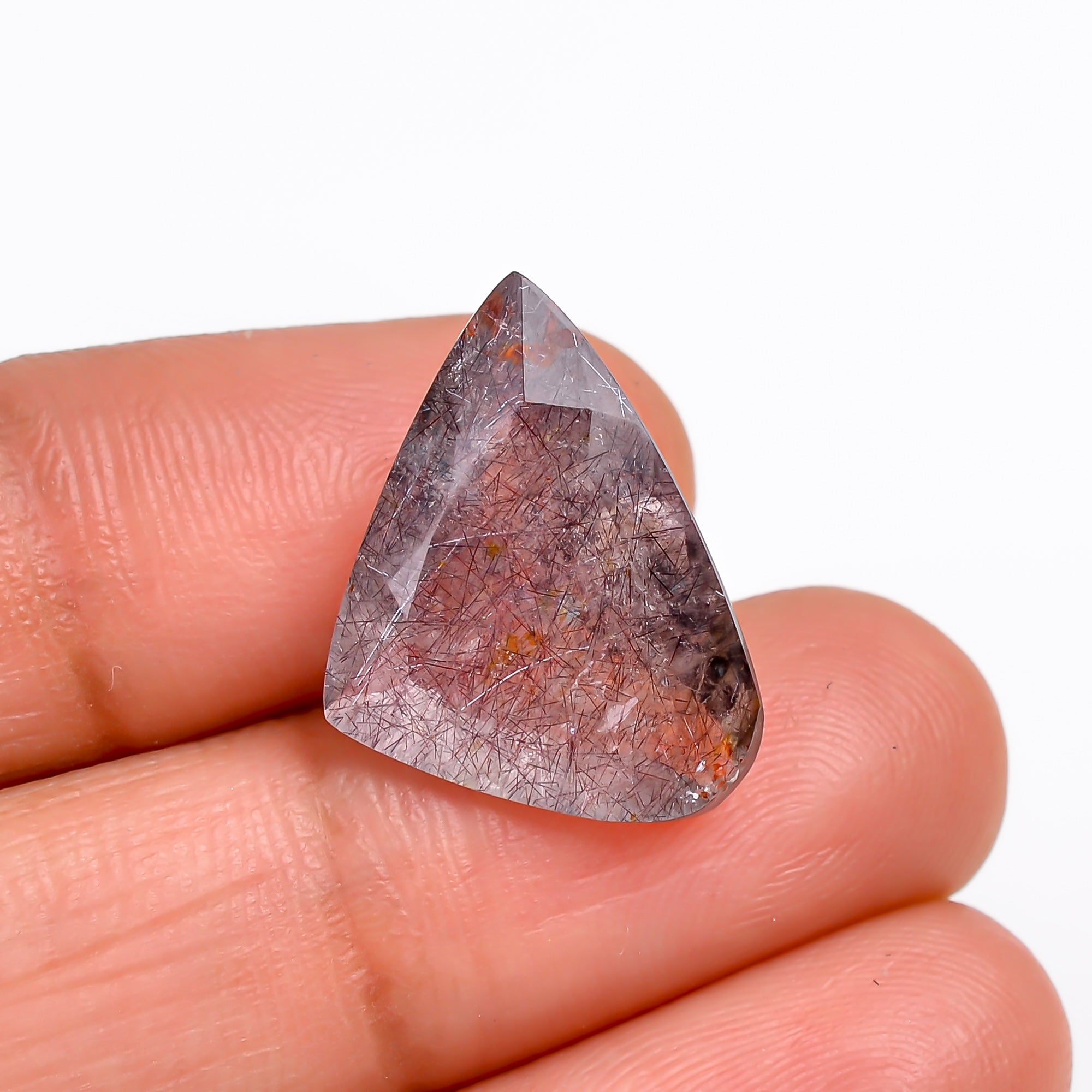 elestial hematite quartz fancy shape cut stone loose gemstone