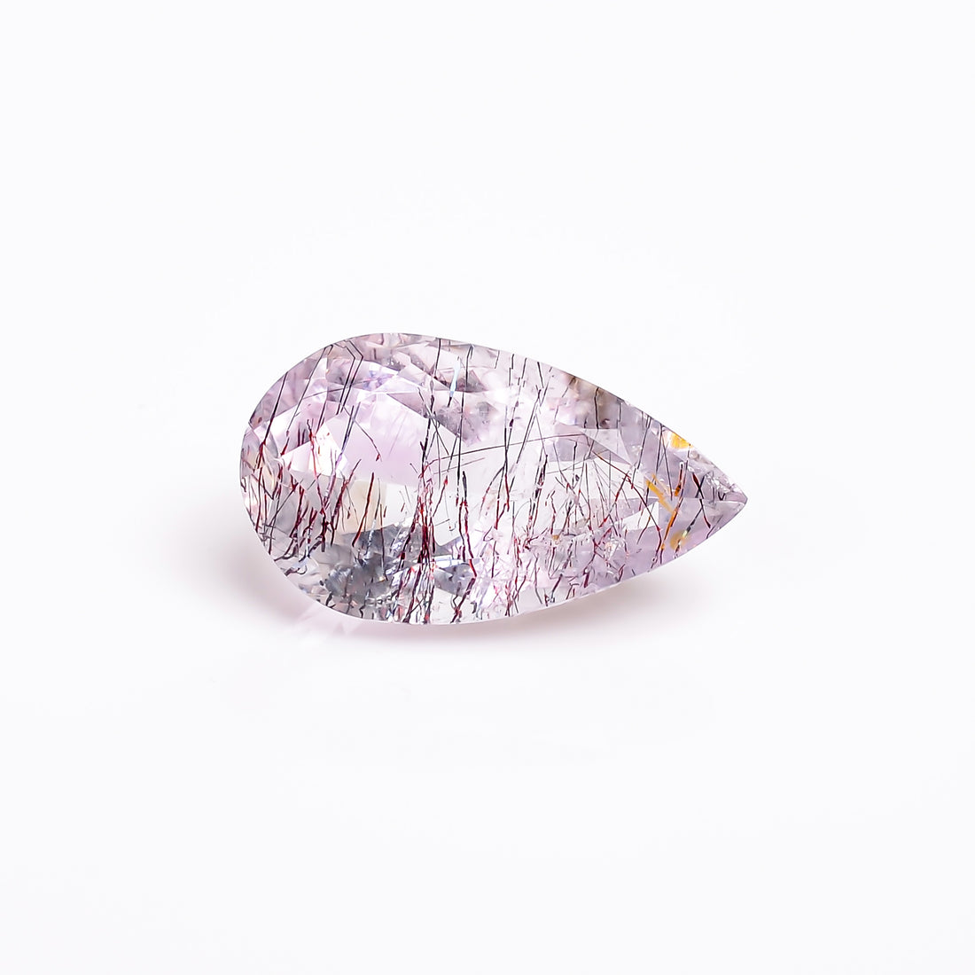 elestial hematite quartz pear shape cut stone loose gemstone