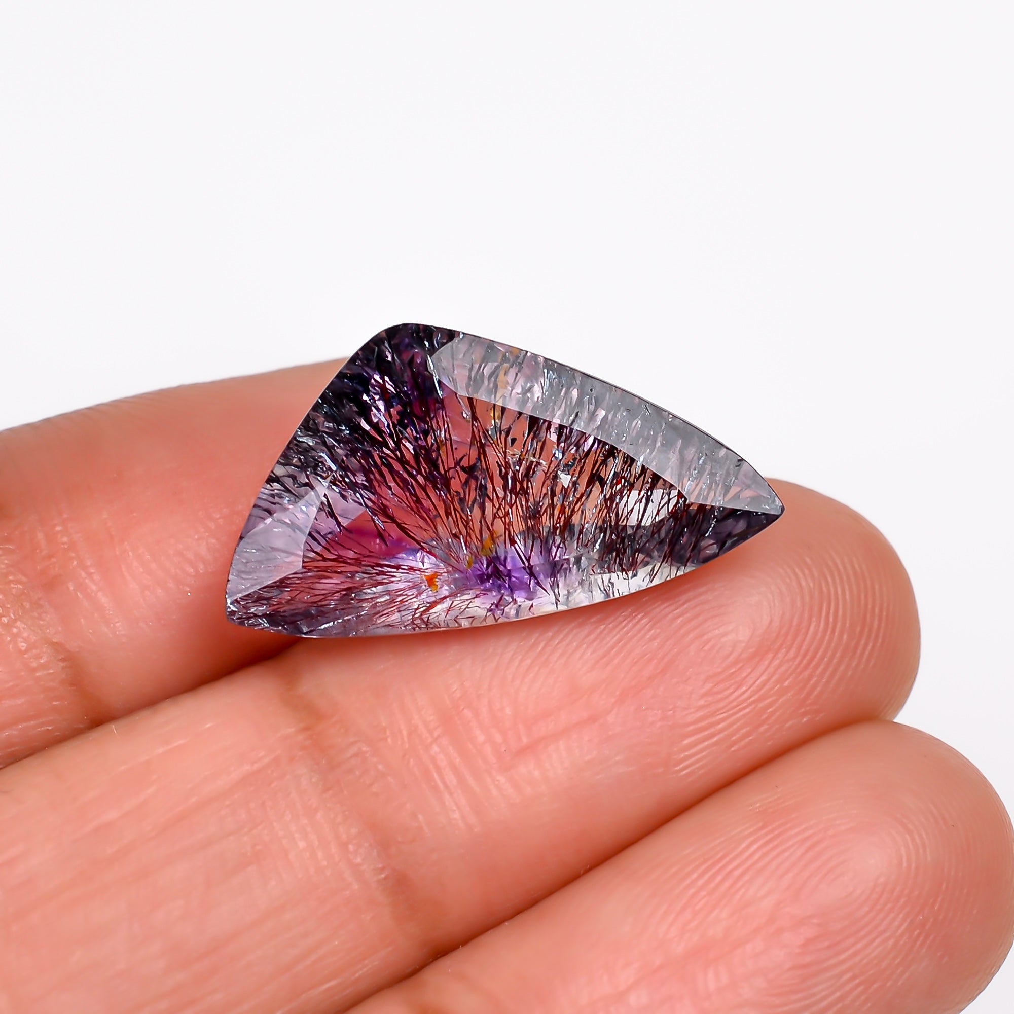 elestial hematite quartz fancy shape cut stone loose gemstone