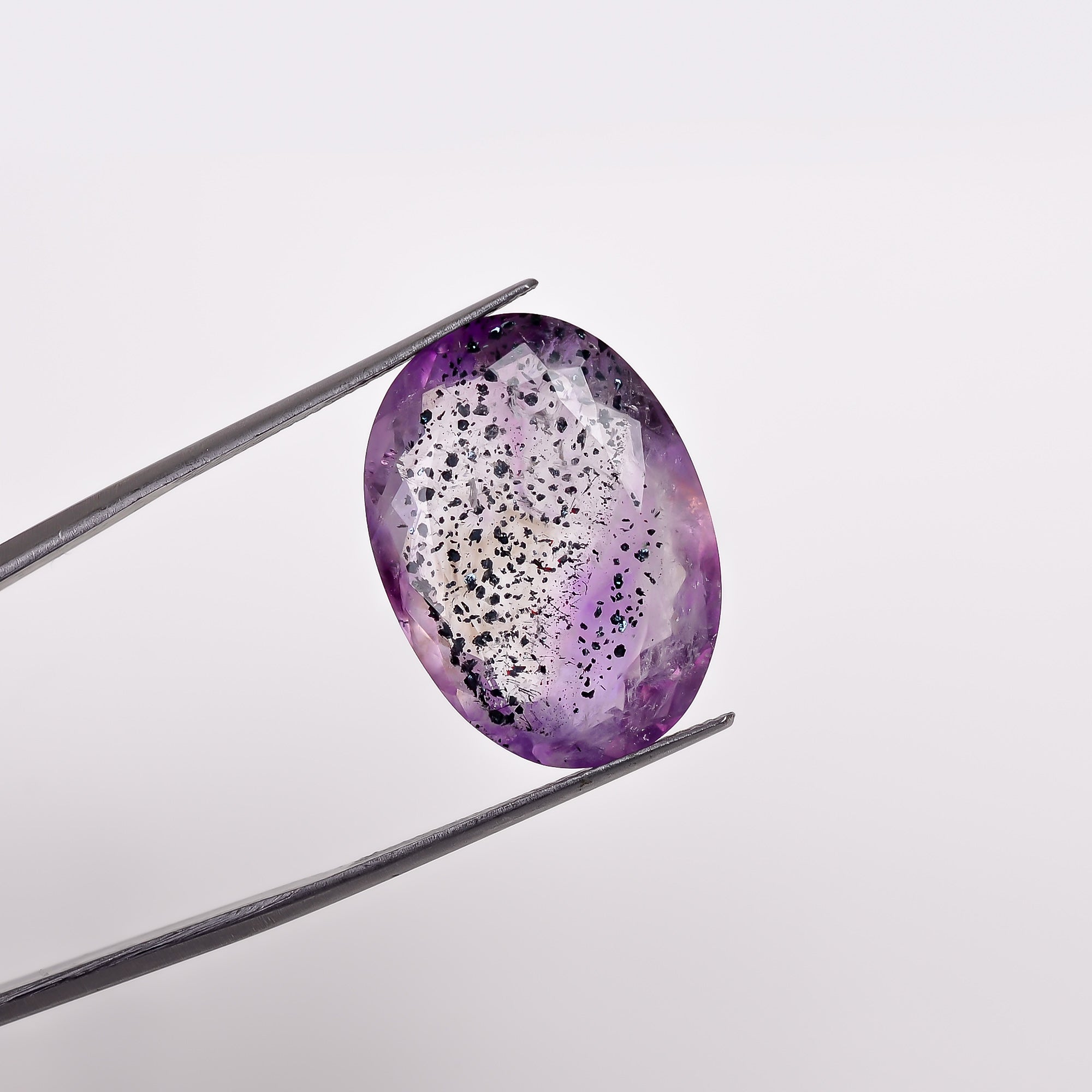 elestial hematite quartz oval shape cut stone loose gemstone