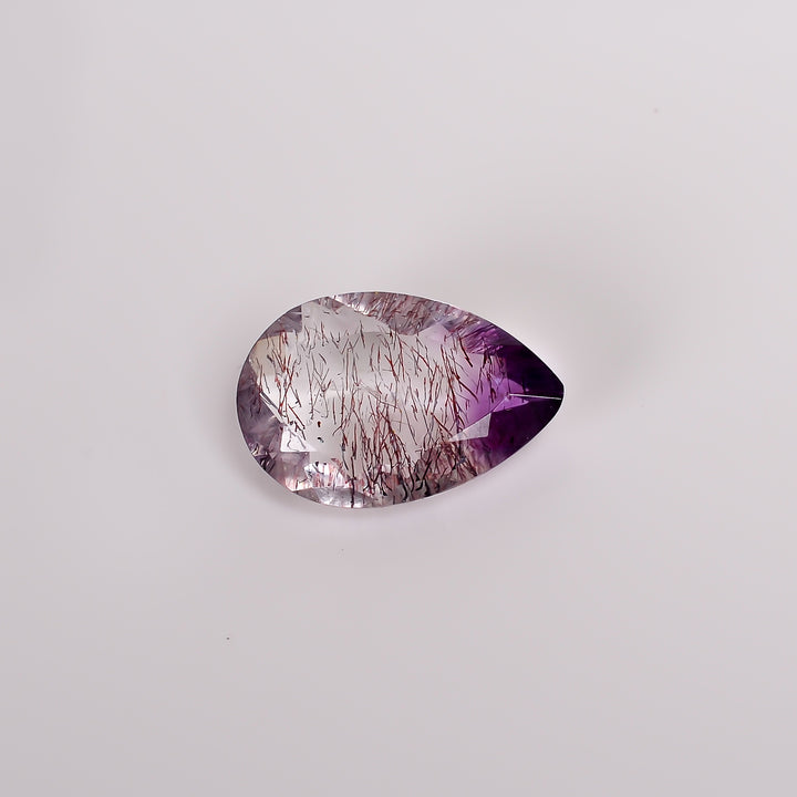 elestial hematite quartz pear shape cut stone loose gemstone