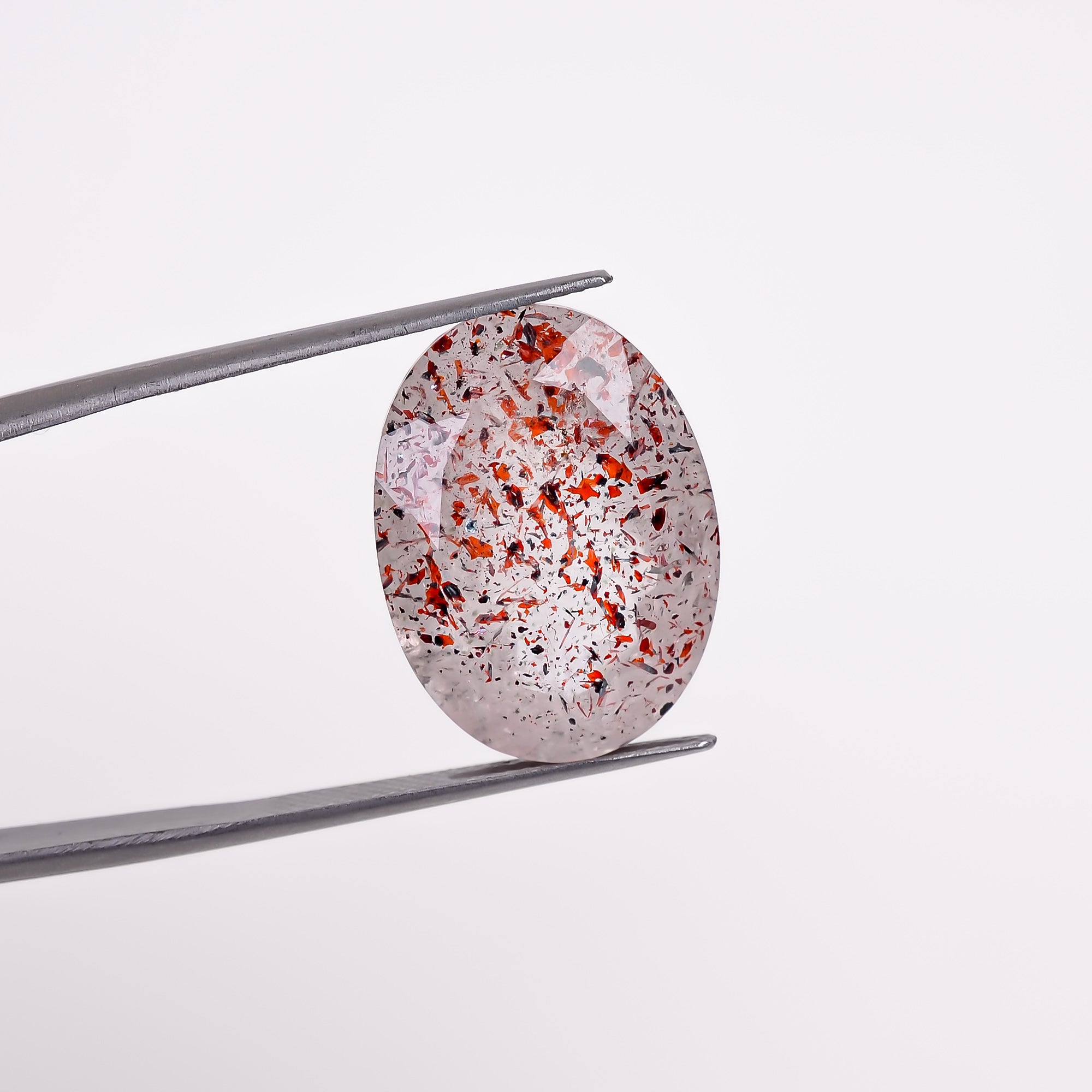 elestial quartz oval shape cut stone loose gemstone