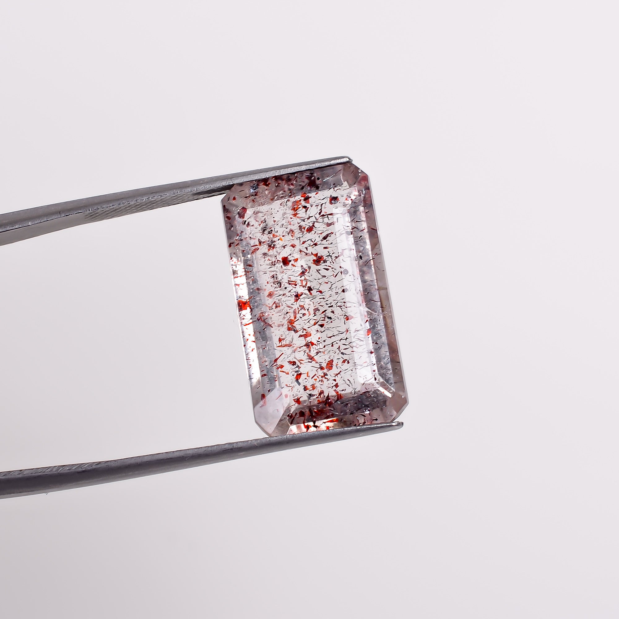 elestial quartz radiant shape cut stone loose gemstone