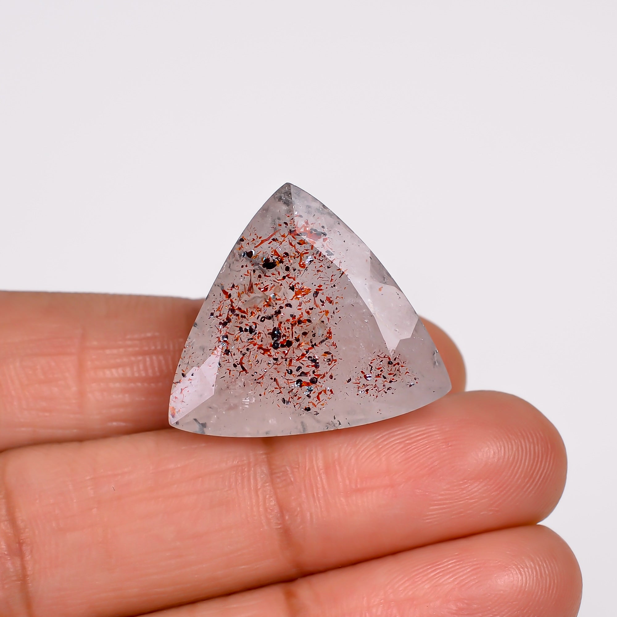 elestial quartz trillion shape cut stone loose gemstone