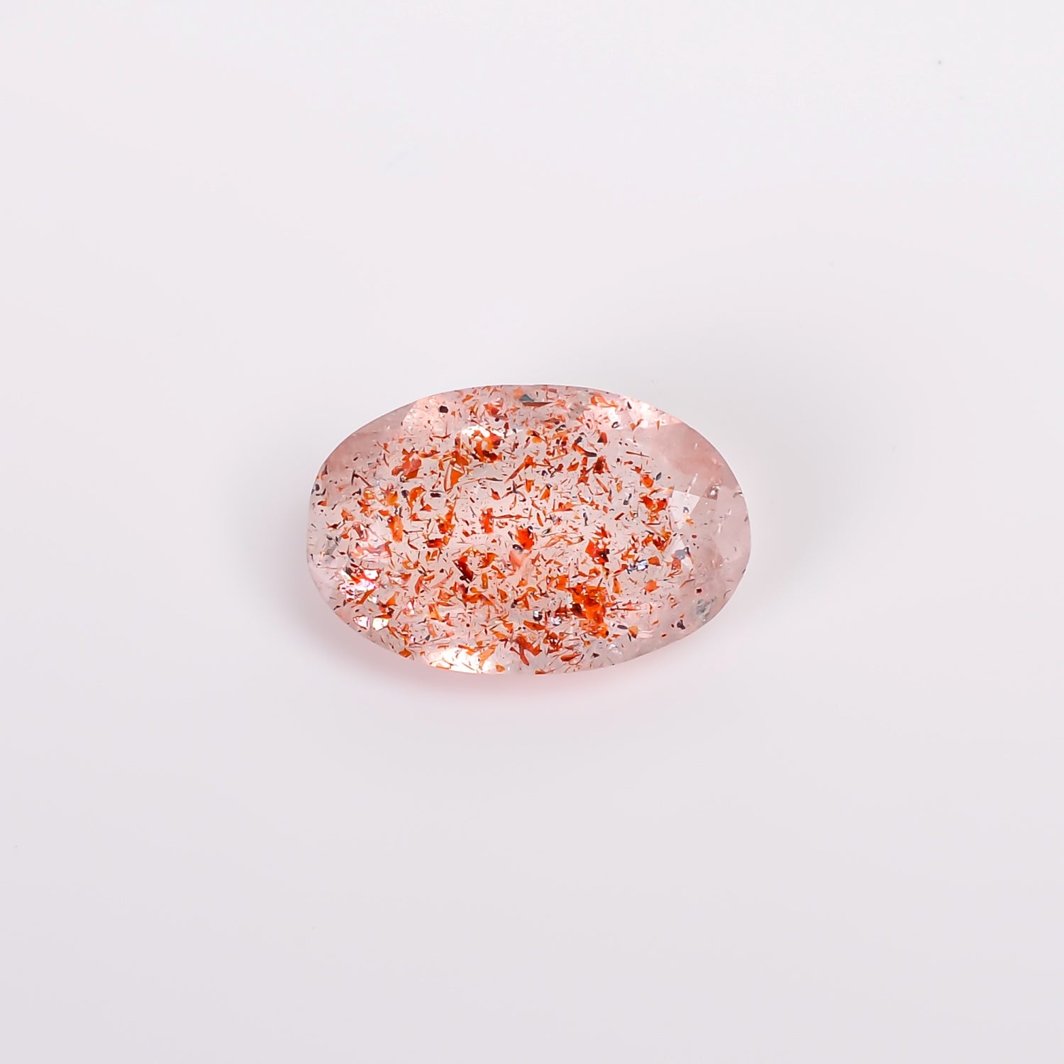 elestial hematite quartz oval shape cut stone loose gemstone