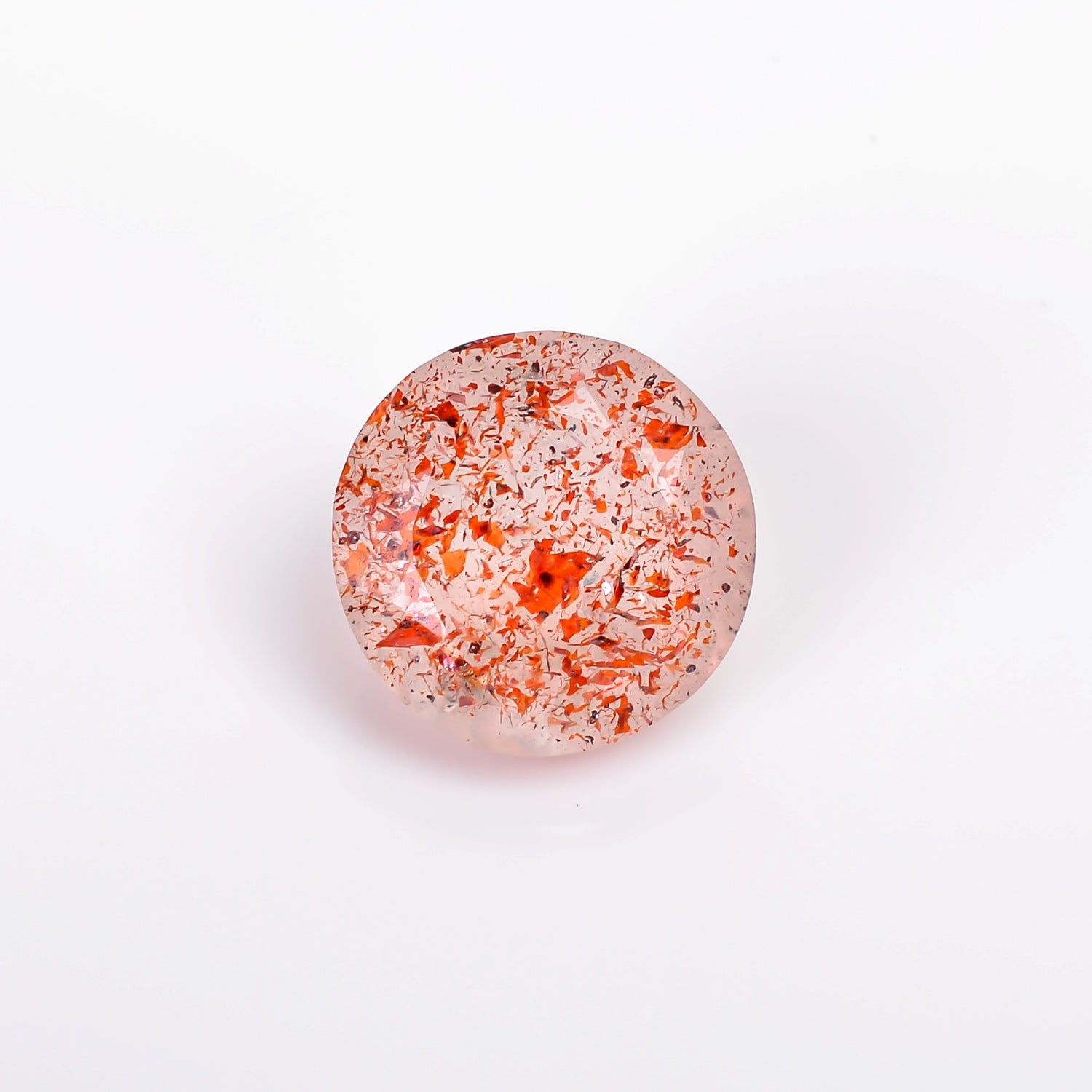 elestial hematite quartz round shape cut stone loose gemstone