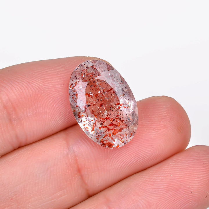 elestial hematite quartz radiant shape cut stone loose gemstone