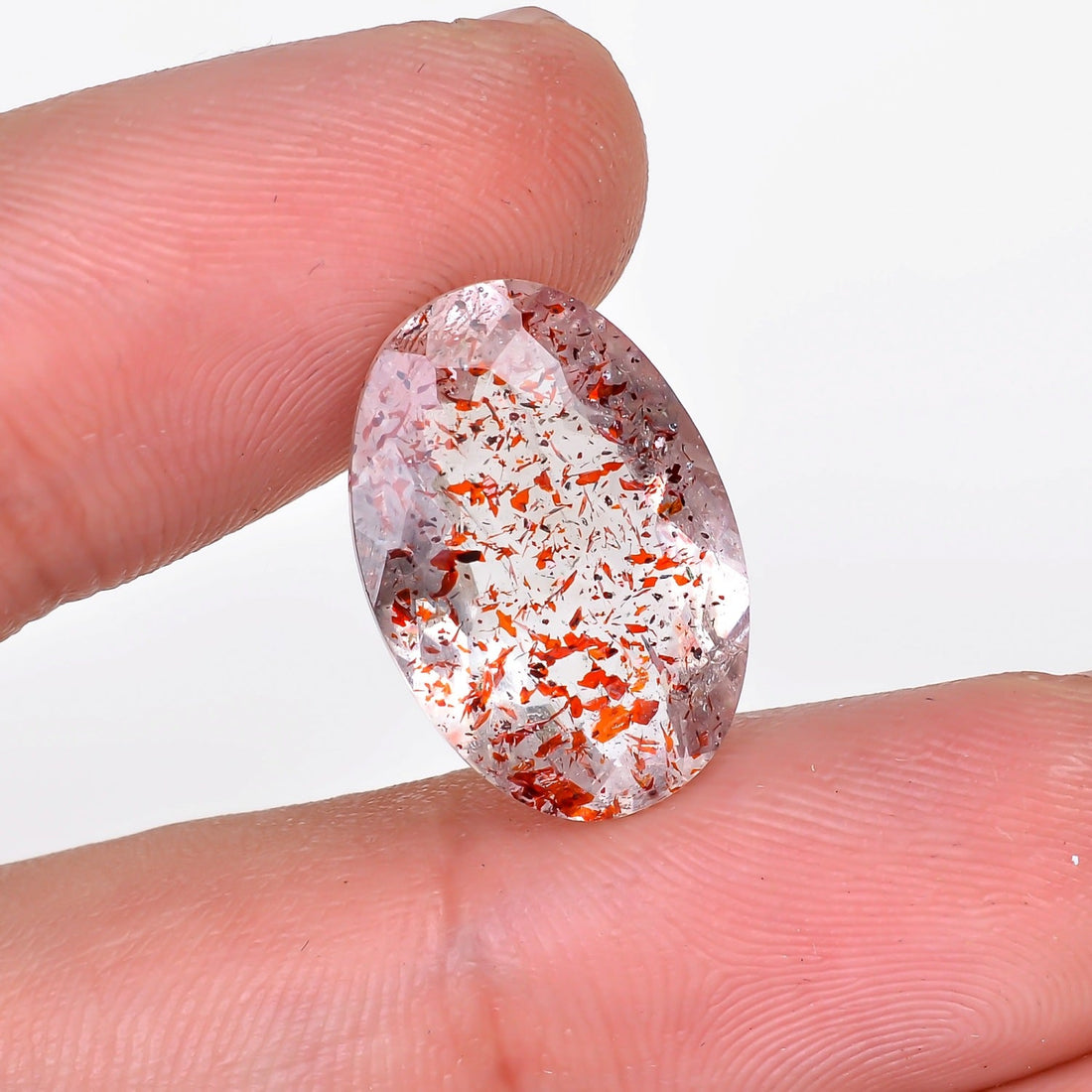 elestial hematite quartz radiant shape cut stone loose gemstone