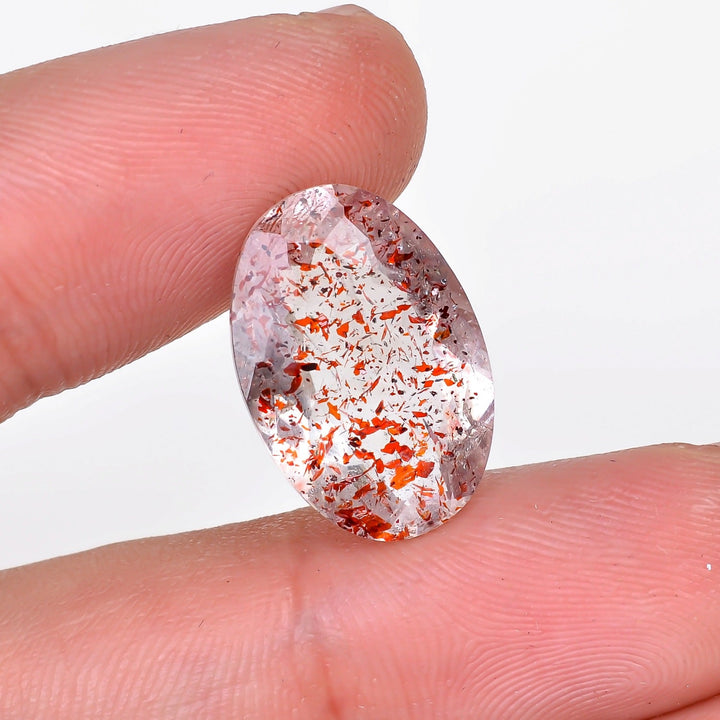 elestial hematite quartz radiant shape cut stone loose gemstone