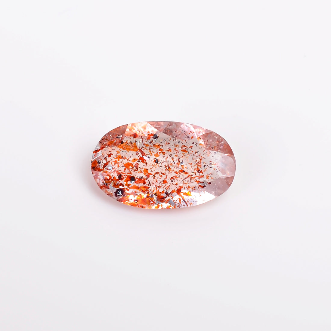 elestial hematite quartz oval shape cut stone loose gemstone