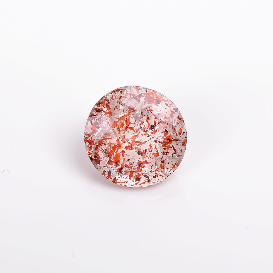 elestial hematite quartz round shape cut stone loose gemstone
