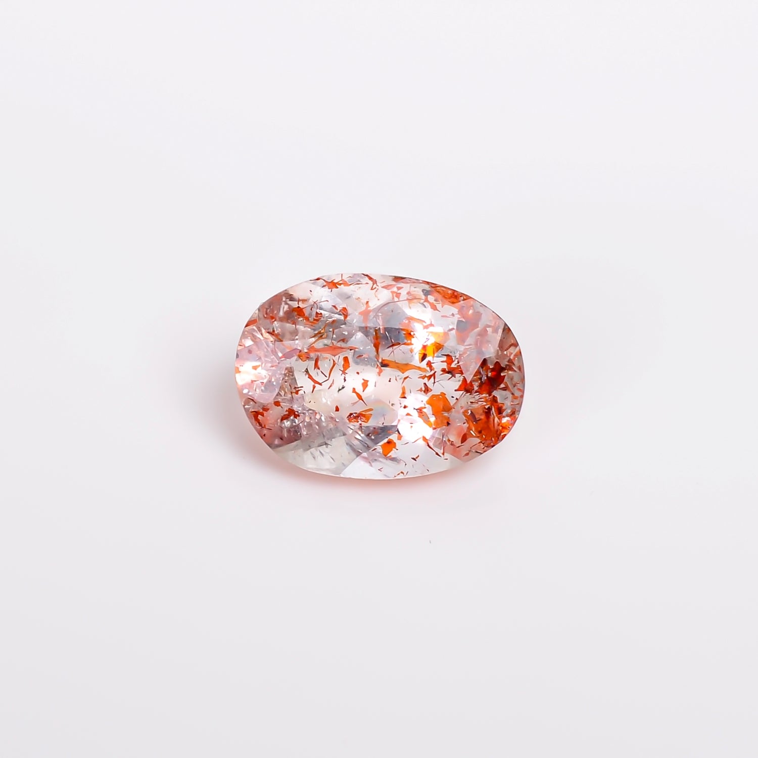 elestial hematite quartz oval shape cut stone loose gemstone