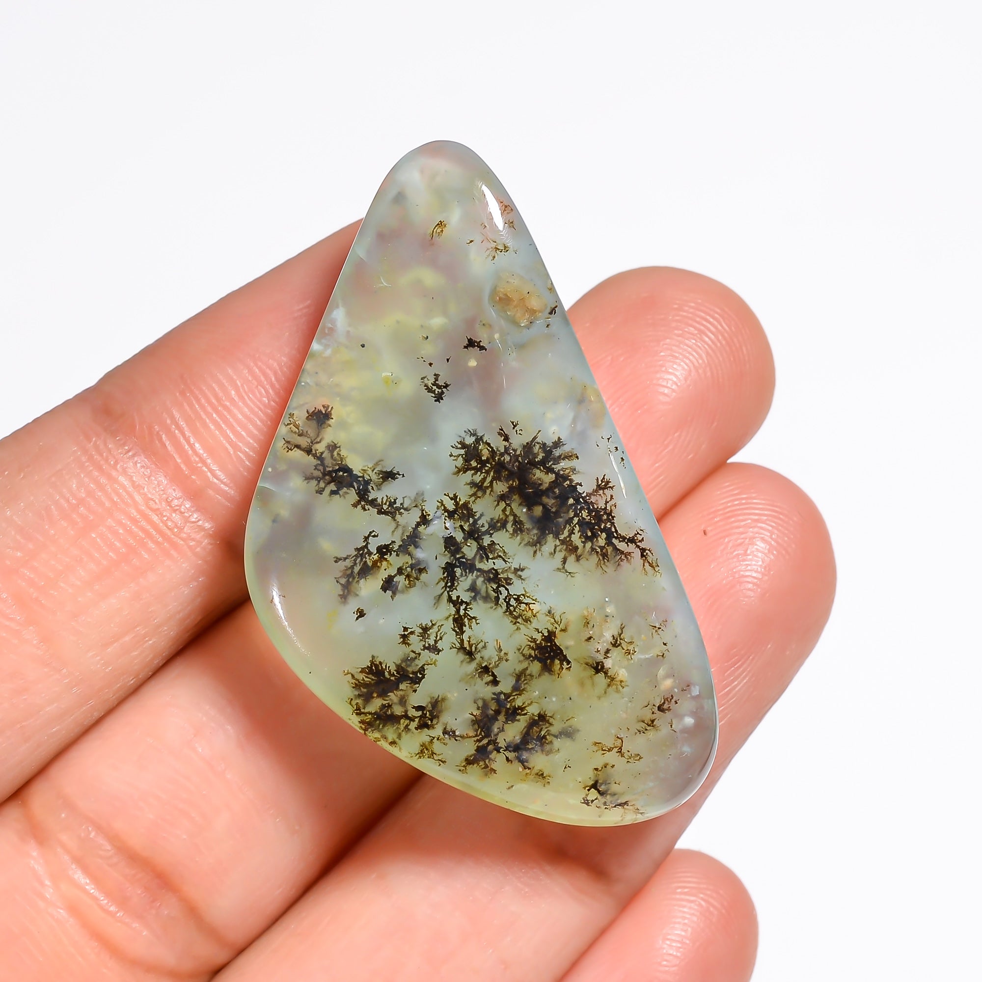 Peruvian Opal Fancy Shape Cabochon Loose Gemstone For Making Jewelry 36.5 Ct. 38X21X7 mm Y-9013