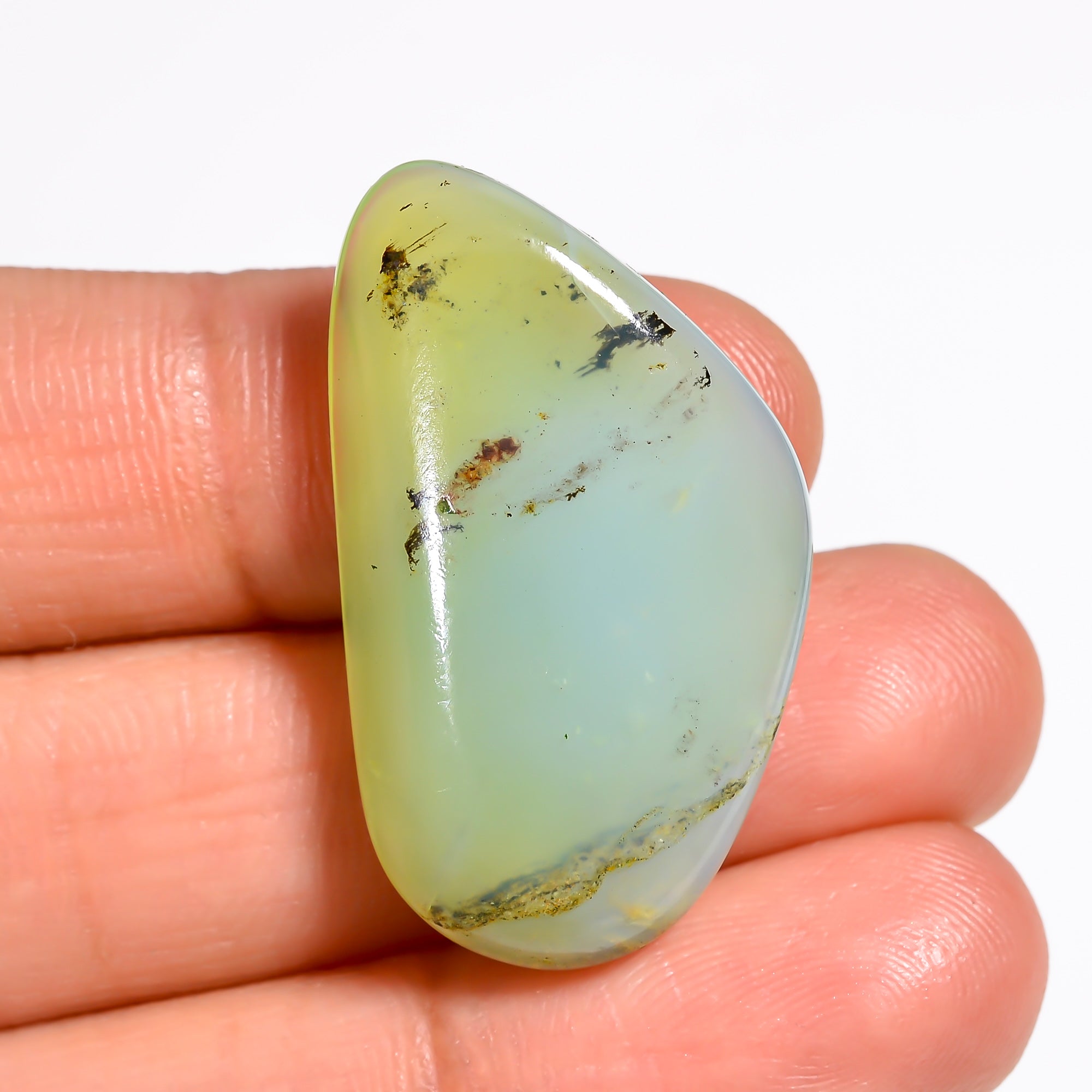 Peruvian Opal Fancy Shape Cabochon Loose Gemstone For Making Jewelry 21.5 Ct. 32X18X6 mm Y-9017