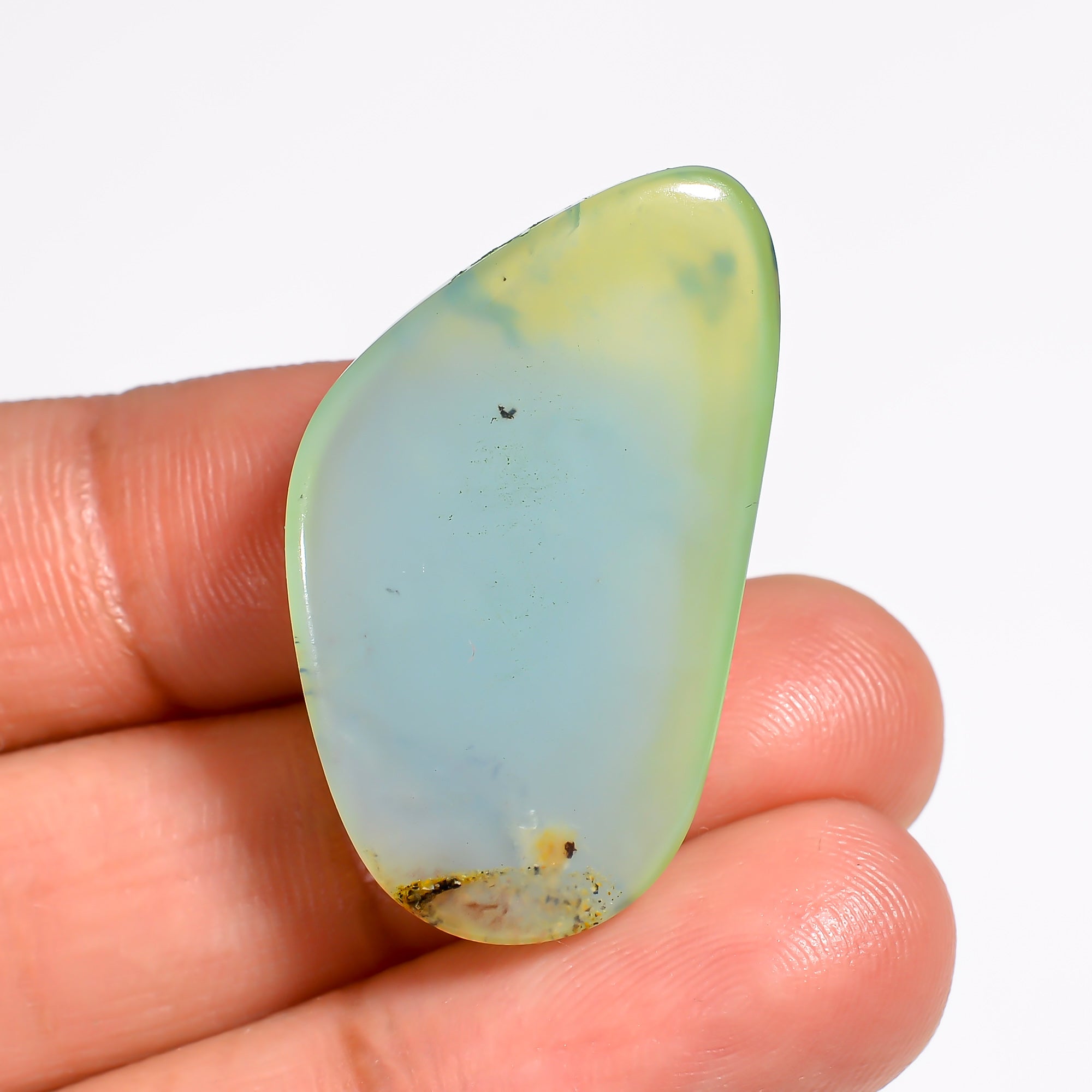 Peruvian Opal Fancy Shape Cabochon Loose Gemstone For Making Jewelry 21.5 Ct. 32X18X6 mm Y-9017