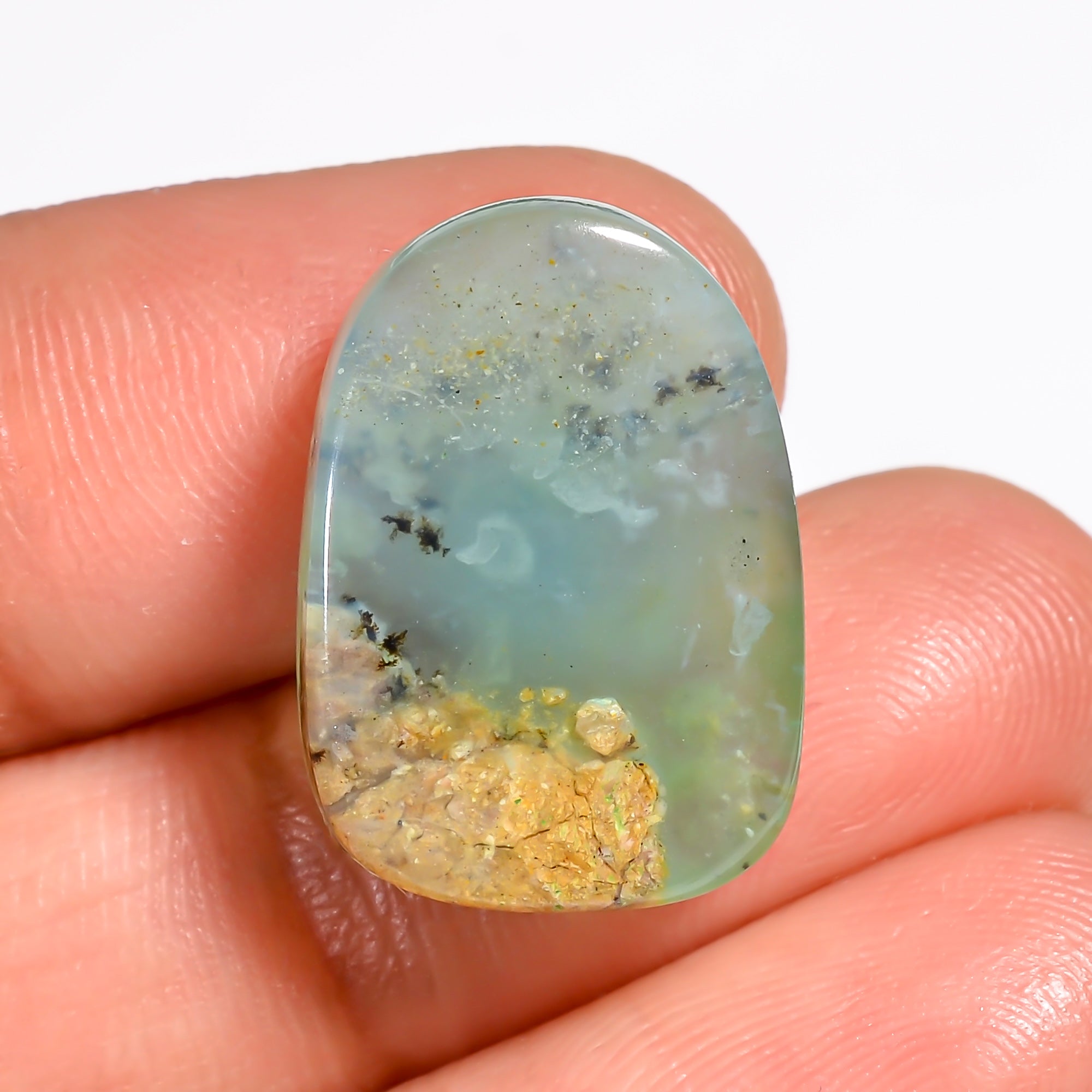 Peruvian Opal Fancy Shape Cabochon Loose Gemstone For Making Jewelry 11 Ct. 19X13X5 mm Y-9020