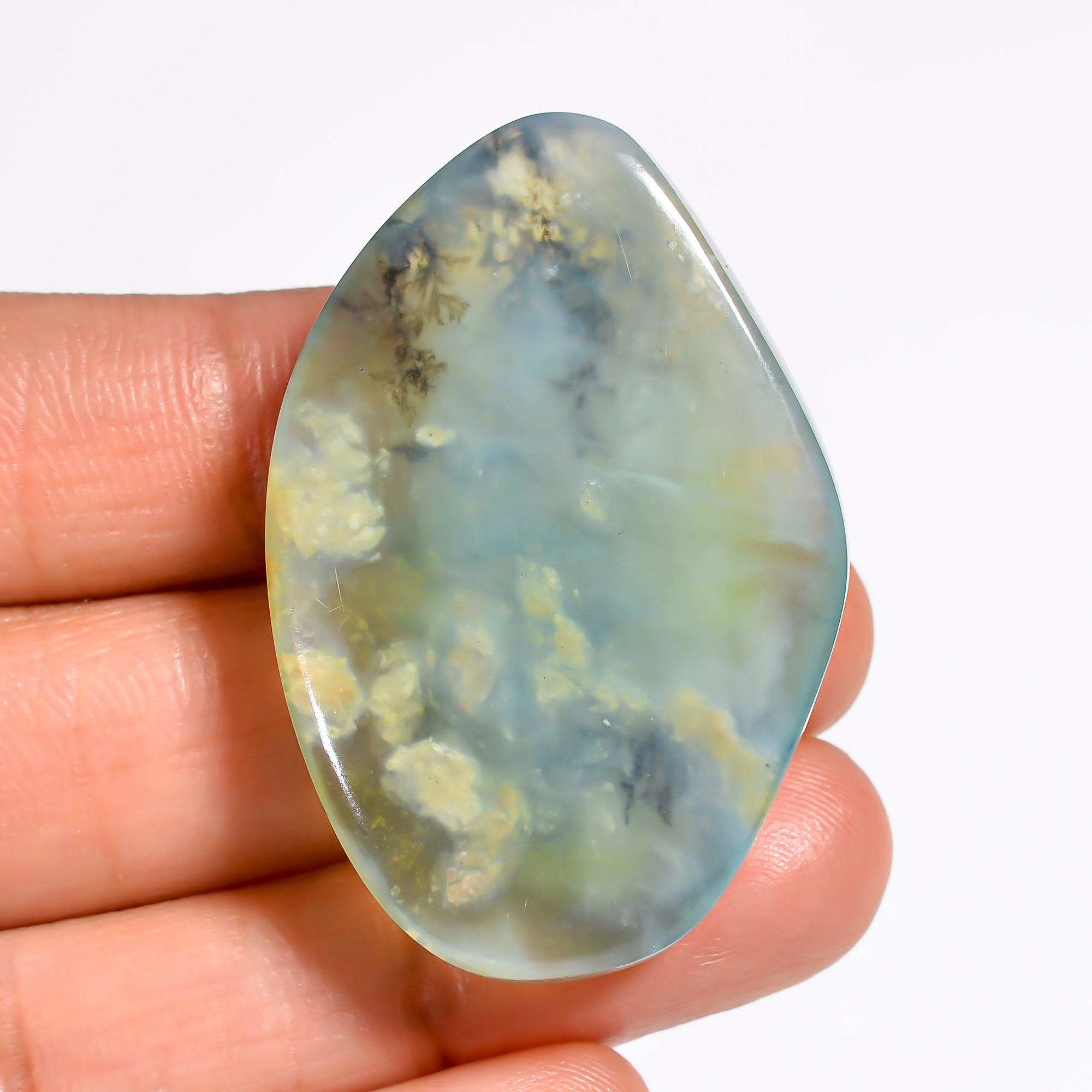 Peruvian Opal Fancy Shape Cabochon Loose Gemstone For Making Jewelry 64.5 Ct. 41X27X10 mm Y-9023