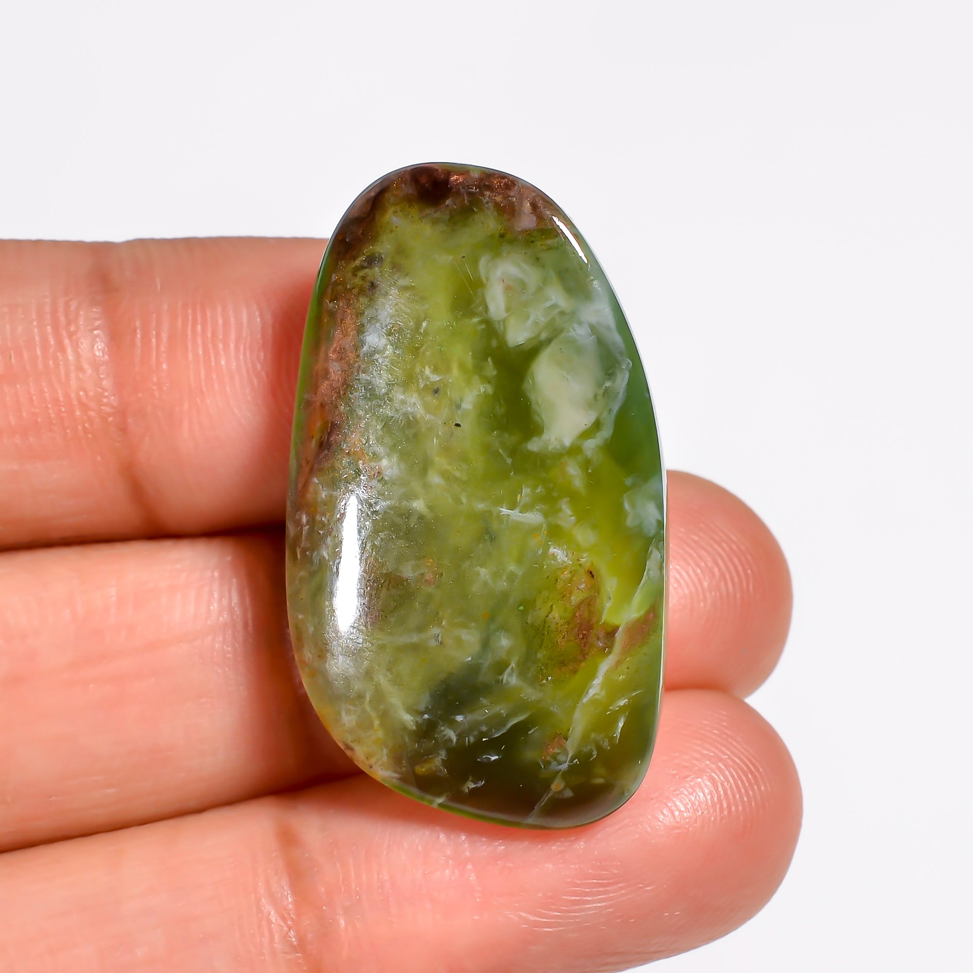 Peruvian Opal Fancy Shape Cabochon Loose Gemstone For Making Jewelry 25.5 Ct. 31X18X8 mm Y-9024