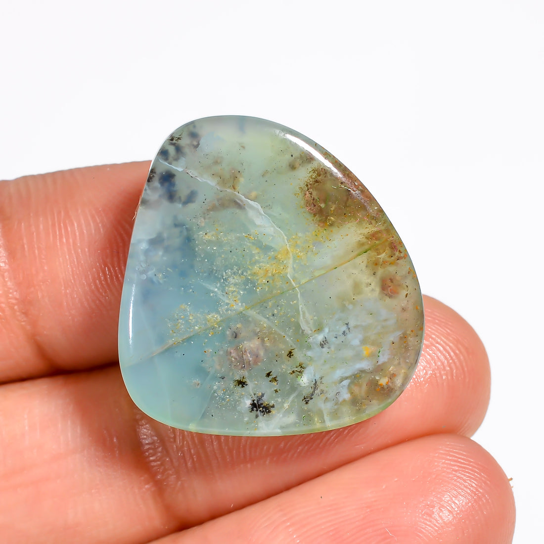 Peruvian Opal Fancy Shape Cabochon Loose Gemstone For Making Jewelry 17.5 Ct. 24X21X5 mm Y-9026