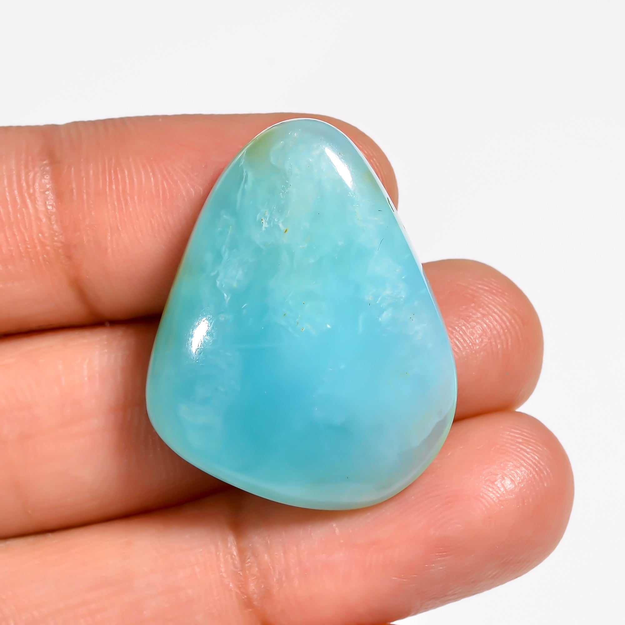 Peruvian Opal Fancy Shape Cabochon Loose Gemstone For Making Jewelry 22.5 Ct. 27X21X6 mm Y-9030
