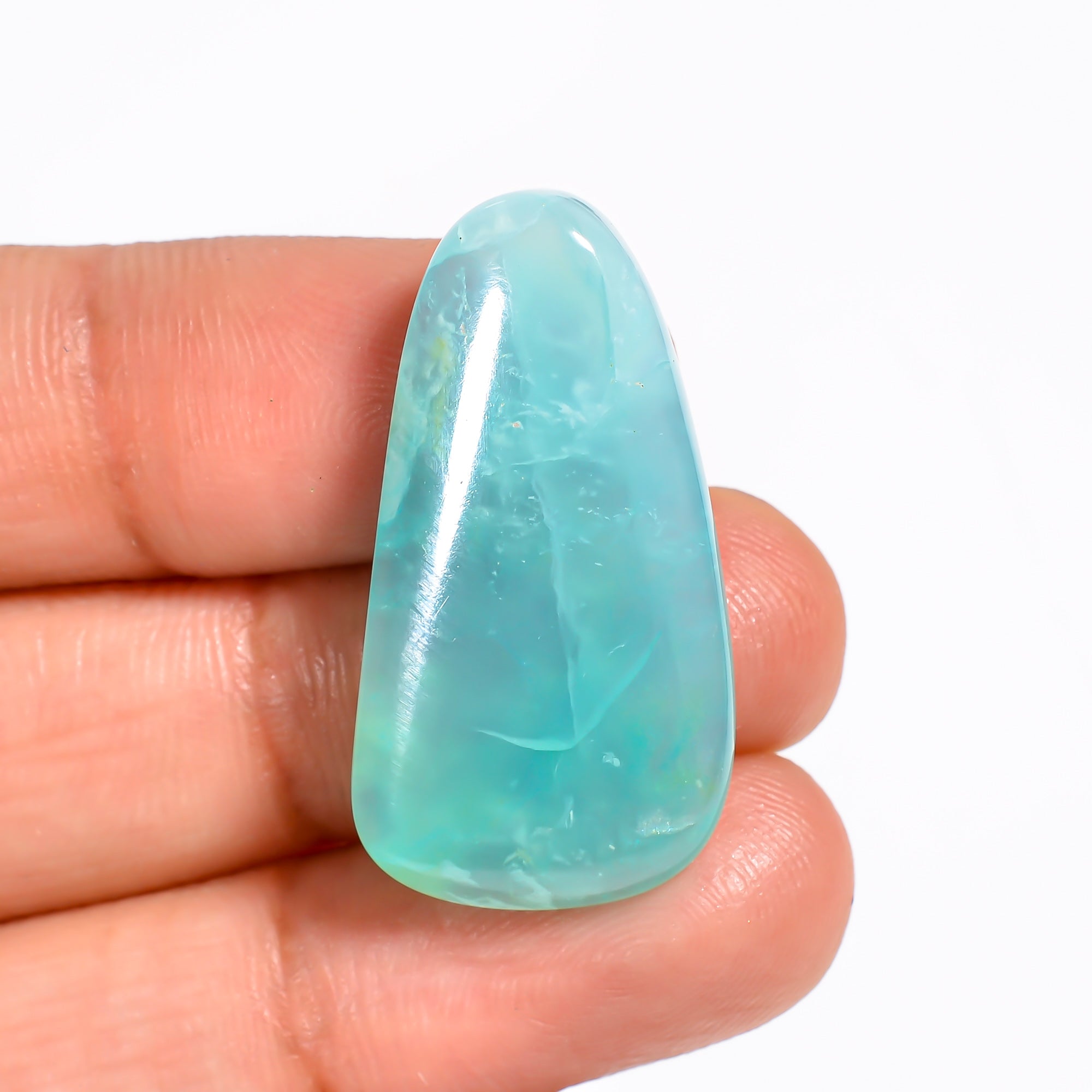 Peruvian Opal Fancy Shape Cabochon Loose Gemstone For Making Jewelry 15.5 Ct. 30X15X5 mm Y-9035