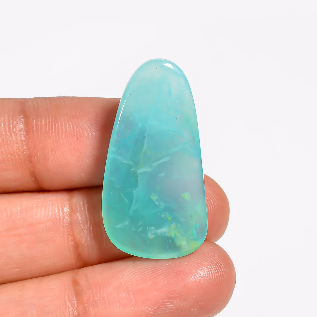 Peruvian Opal Fancy Shape Cabochon Loose Gemstone For Making Jewelry 15.5 Ct. 30X15X5 mm Y-9035