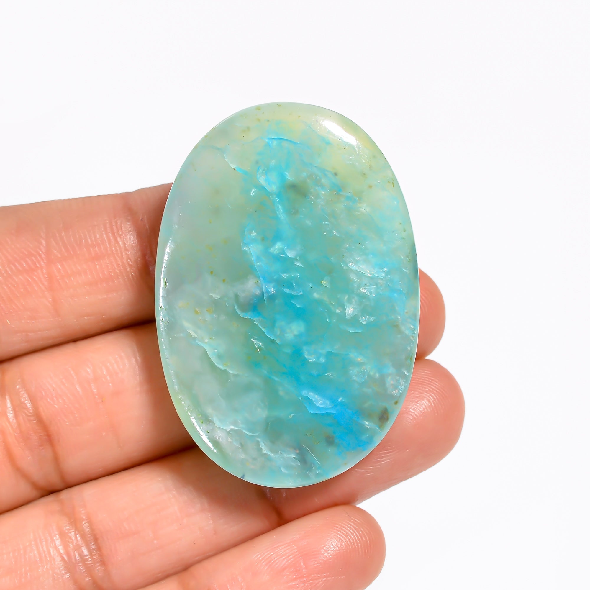 Peruvian Opal Oval Shape Cabochon Loose Gemstone For Making Jewelry 57.5 Ct. 40X28X7 mm Y-9036