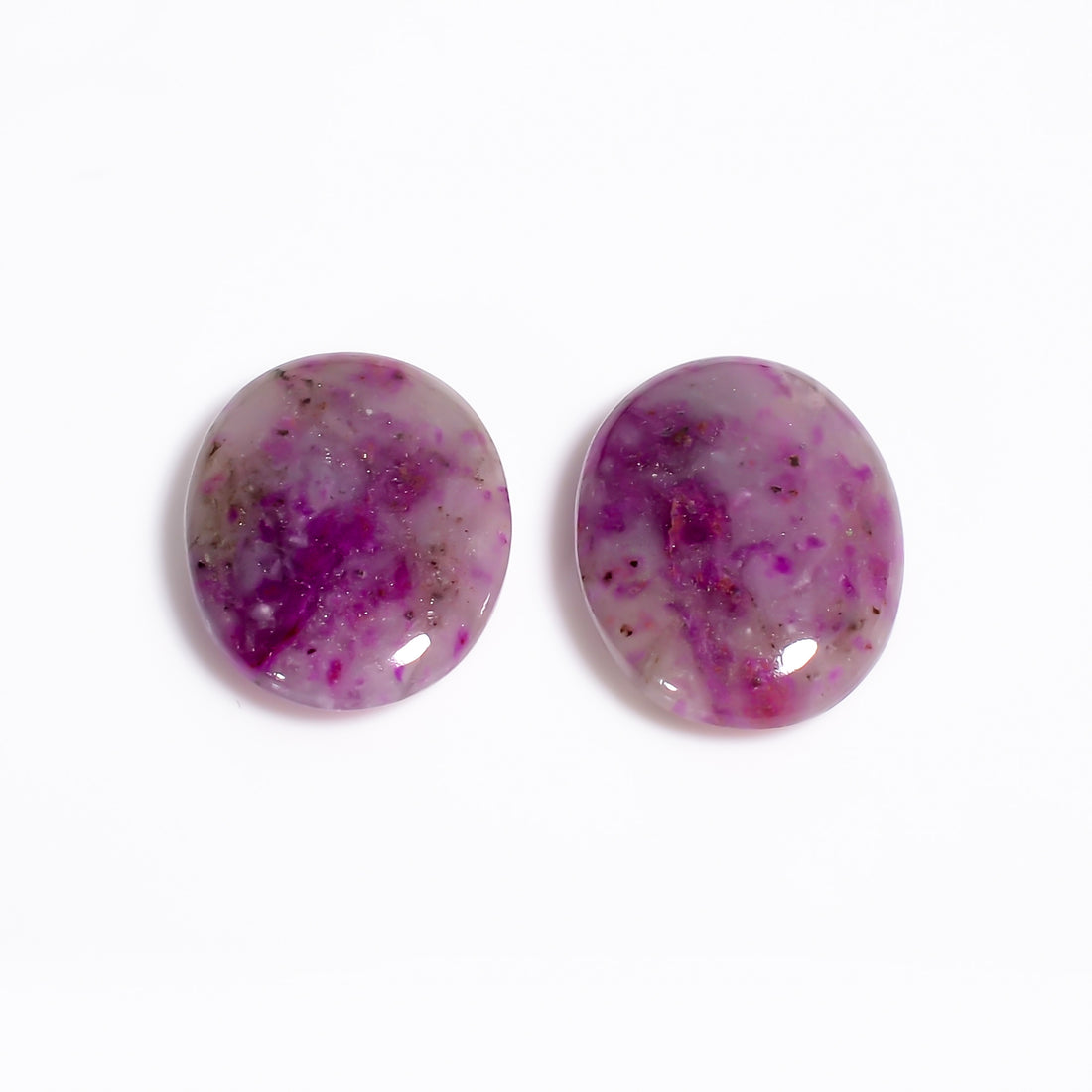 Sugilite Oval Shape Cabochon Loose Gemstone Pair For Making Earrings 14.5 Ct. 16X13X4 mm Y-9083
