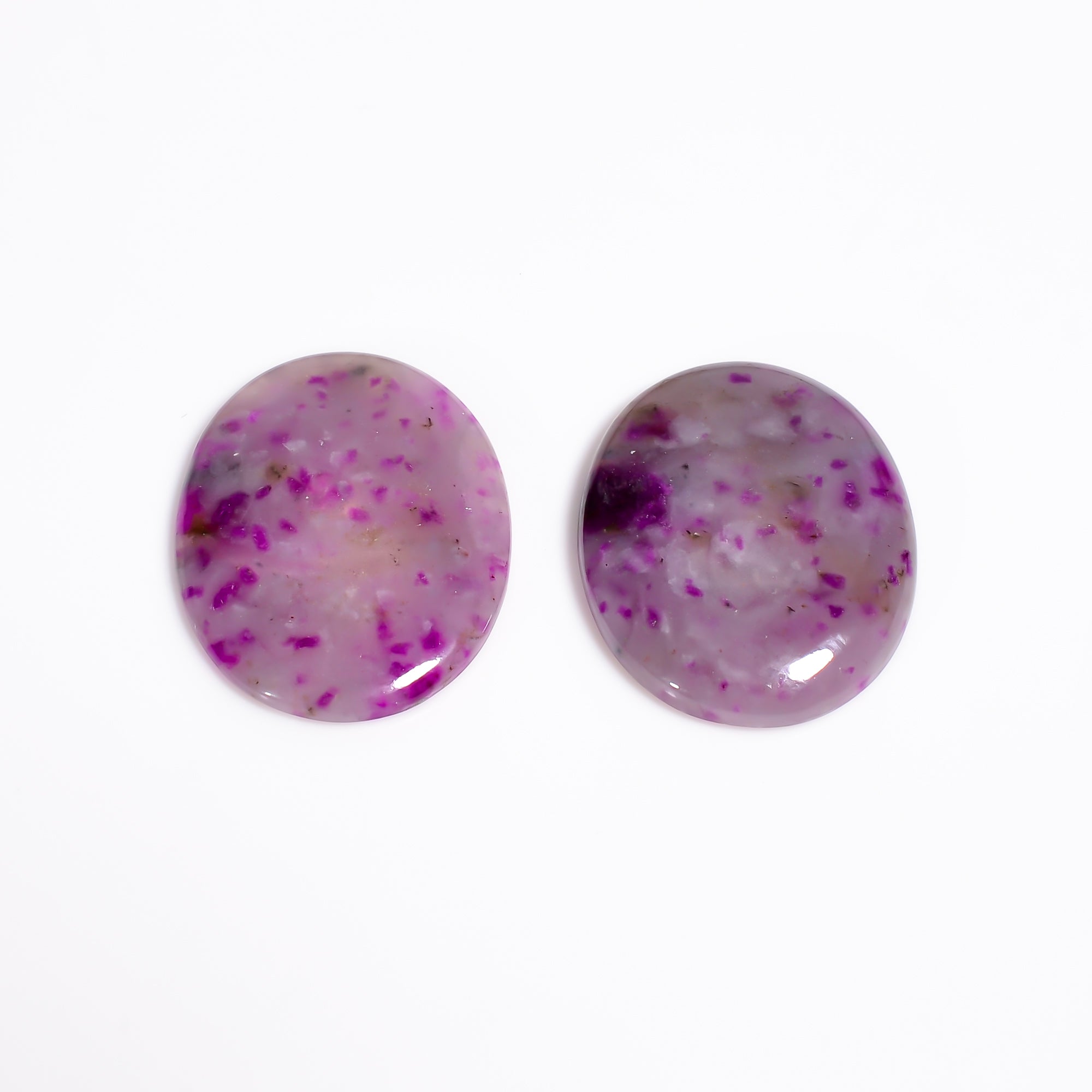 Sugilite Oval Shape Cabochon Loose Gemstone Pair For Making Earrings 19.5 Ct. 21X17X3 mm Y-9087