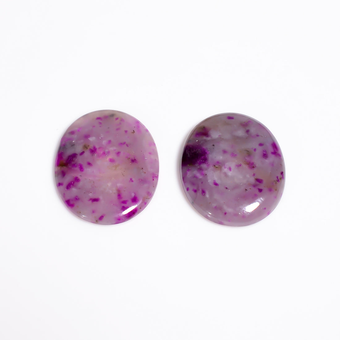 Sugilite Oval Shape Cabochon Loose Gemstone Pair For Making Earrings 19.5 Ct. 21X17X3 mm Y-9087