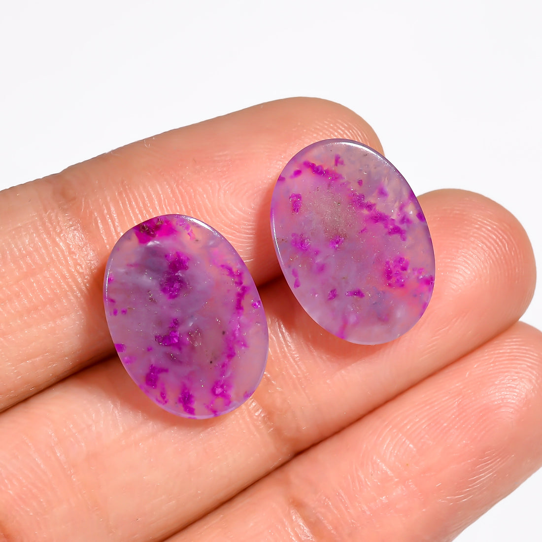 Sugilite Oval Shape Cabochon Loose Gemstone Pair For Making Earrings 8 Ct. 15X11X3 mm Y-9089