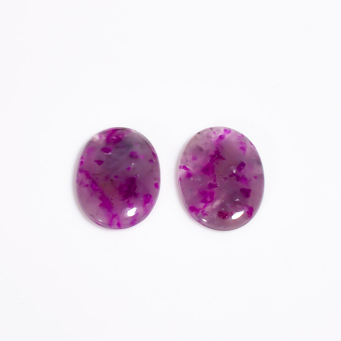 Sugilite Oval Shape Cabochon Loose Gemstone Pair For Making Earrings 8 Ct. 15X11X3 mm Y-9089