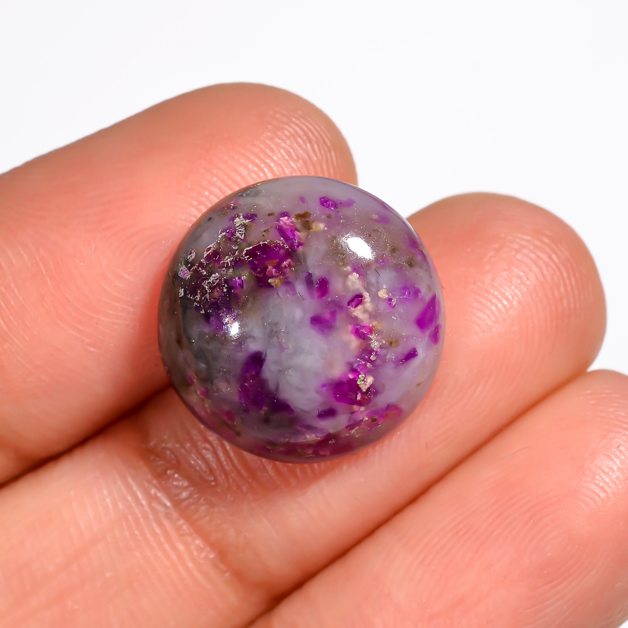 Sugilite Round Shape Cabochon Loose Gemstone For Making Jewelry 8 Ct. 14X14X5 mm Y-9094