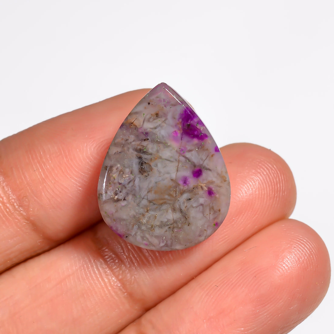Sugilite Pear Shape Cabochon Loose Gemstone For Making Jewelry 12 Ct. 19X15X5 mm Y-9095