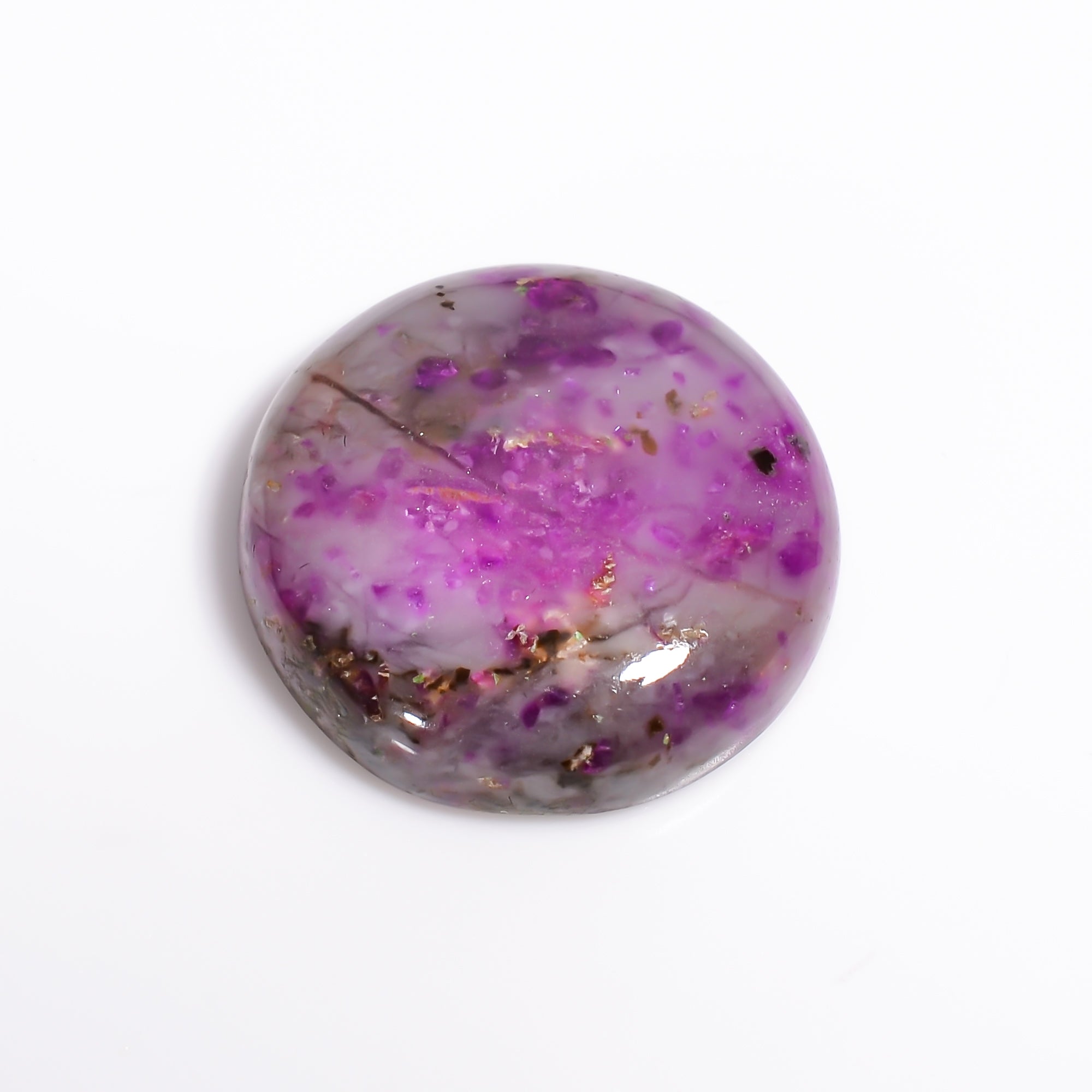 Sugilite Round Shape Cabochon Loose Gemstone For Making Jewelry 17.5 Ct. 19X19X5 mm Y-9098