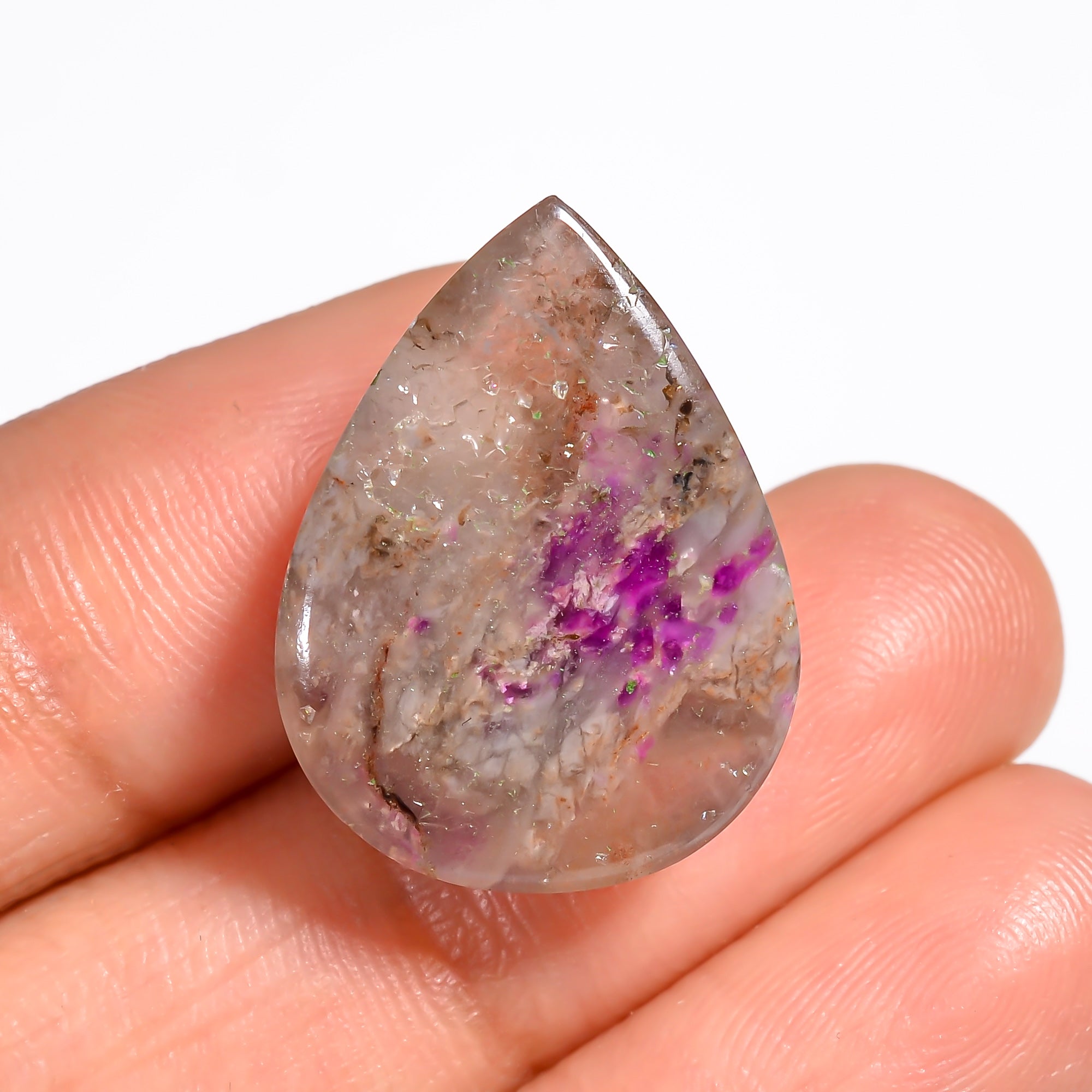 Sugilite Pear Shape Cabochon Loose Gemstone For Making Jewelry 18.5 Ct. 22X16X7 mm Y-9101