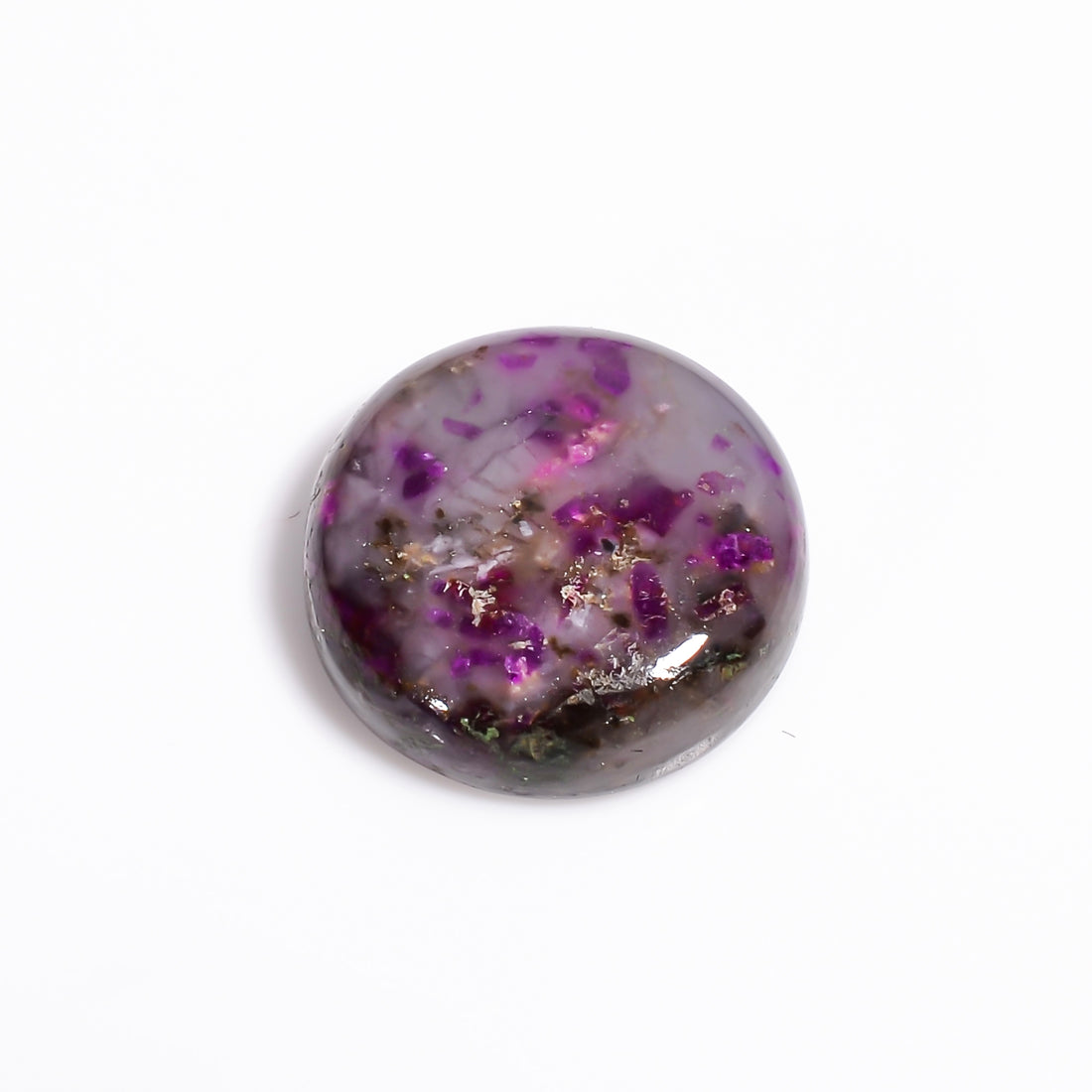 Sugilite Round Shape Cabochon Loose Gemstone For Making Jewelry 9.5 Ct. 15X15X5 mm Y-9103