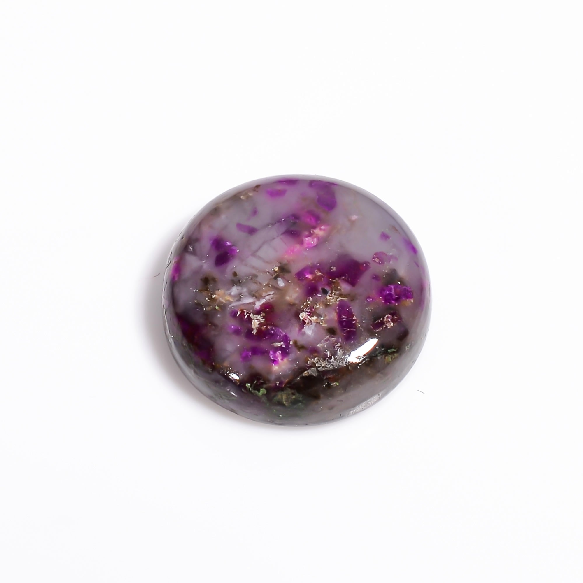 Sugilite Round Shape Cabochon Loose Gemstone For Making Jewelry 9.5 Ct. 15X15X5 mm Y-9103