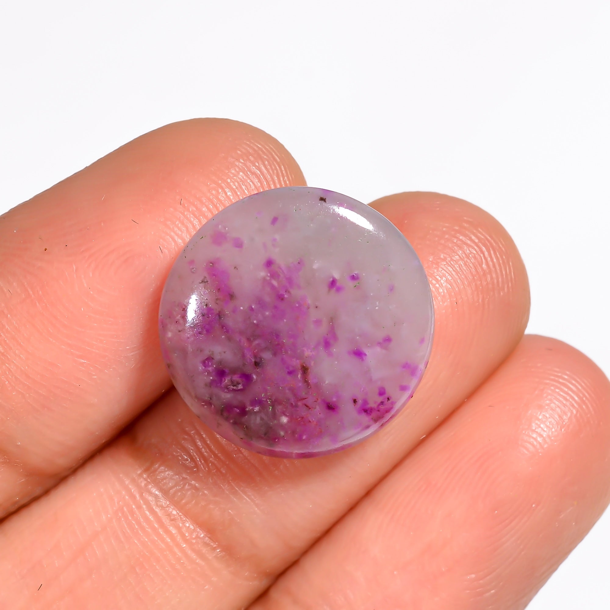 Sugilite Round Shape Cabochon Loose Gemstone For Making Jewelry 8 Ct. 15X15X4 mm Y-9104