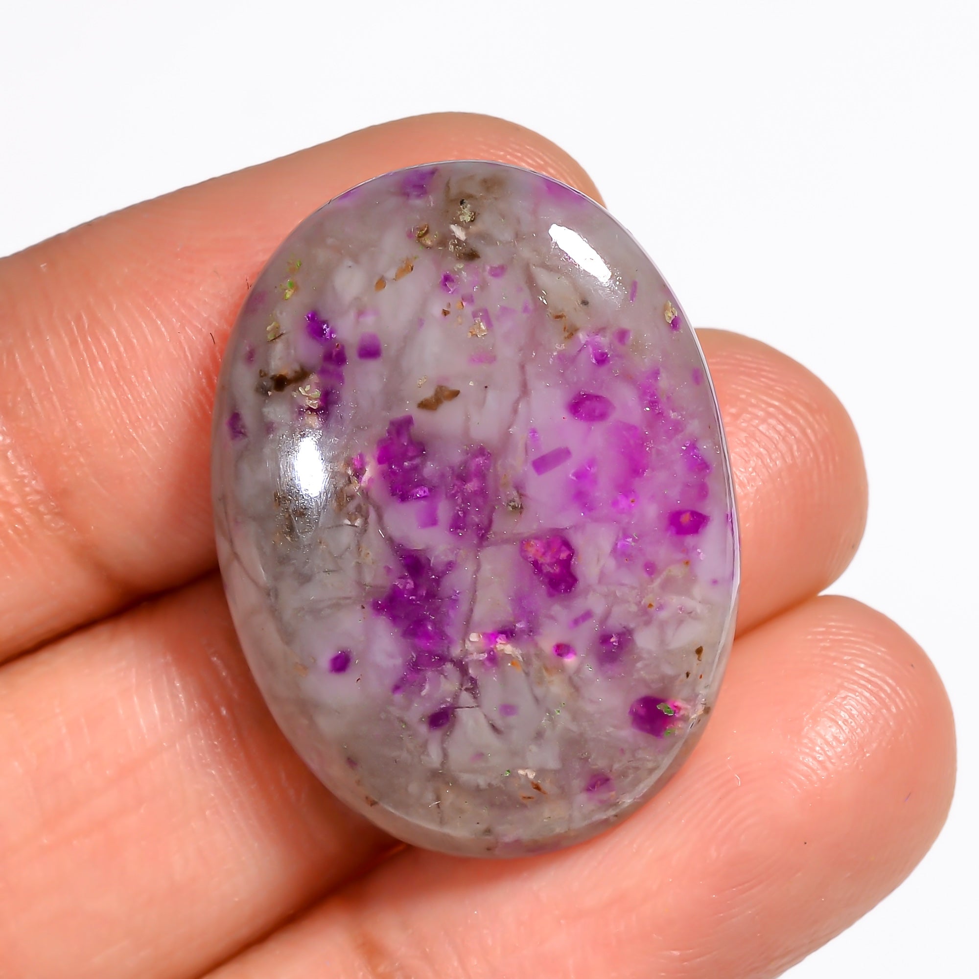 Sugilite Oval Shape Cabochon Loose Gemstone For Making Jewelry 21.5 Ct. 27X20X5 mm Y-9106