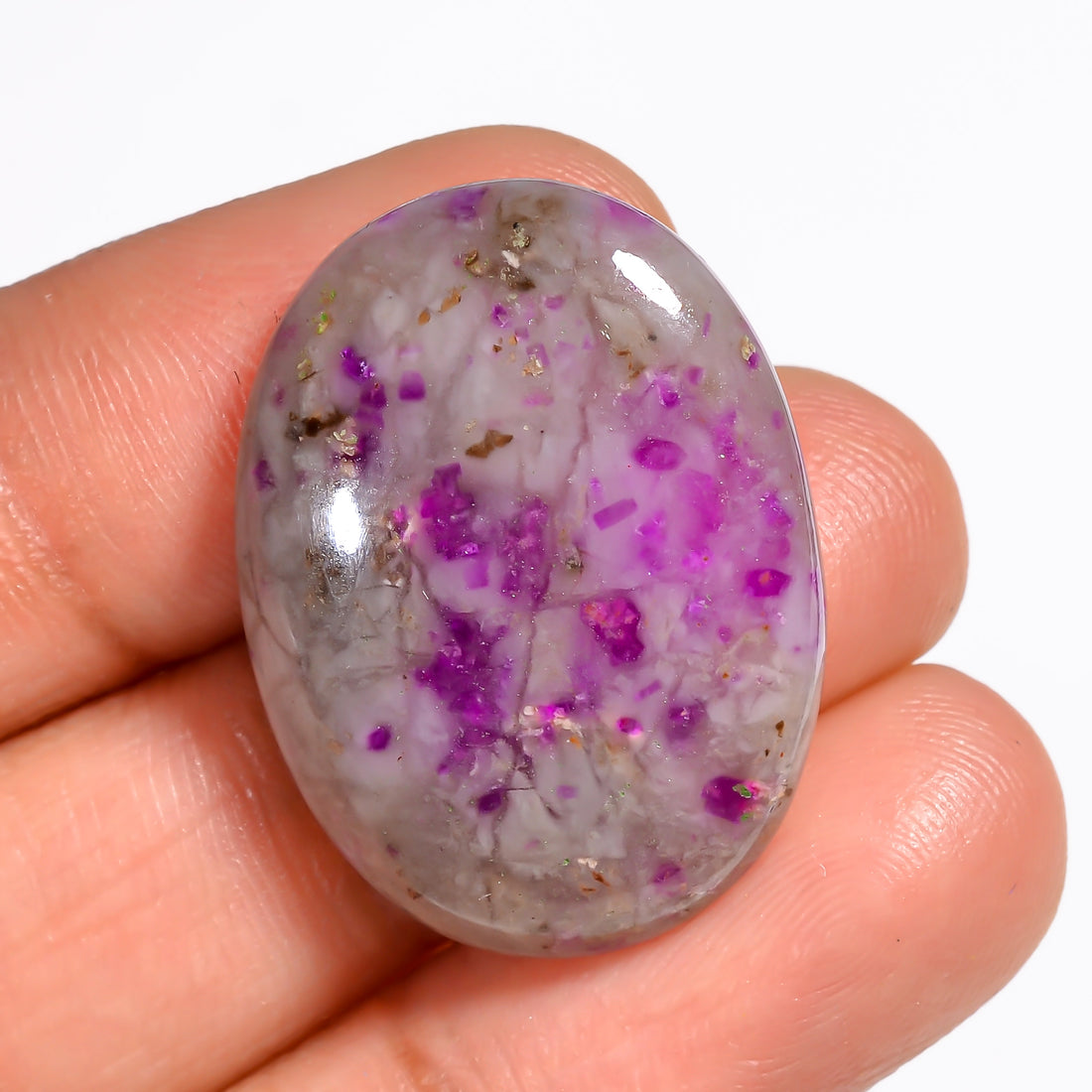 Sugilite Oval Shape Cabochon Loose Gemstone For Making Jewelry 21.5 Ct. 27X20X5 mm Y-9106